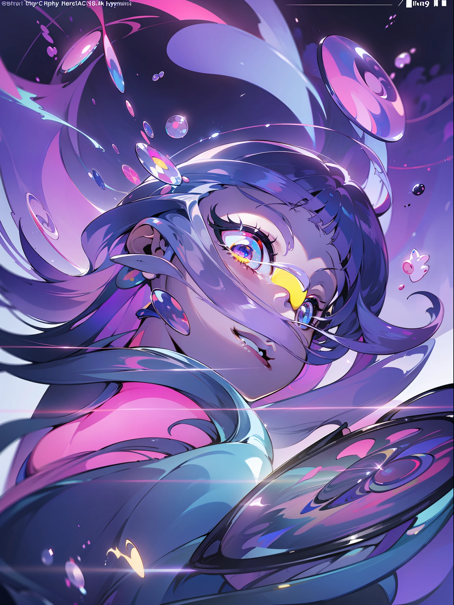 beautiful a girl、profile、Music is empowered、Music、waveform、(((Hyper Detail))),(Extreme Detail CG Unity 8K Wallpapers、tmasterpiece、最好质量)、(exquisite lighting and shadow、highly dramatic picture、a beautifulchi girl)、(Cinematic lens effect)、concept-art、starlit、Night City、neon、Colorful shapes with sounds in the background、band、song、stain glass、dynamism、Lots of sound shapes、Countless splashes of sounds、Countless colorful shapes