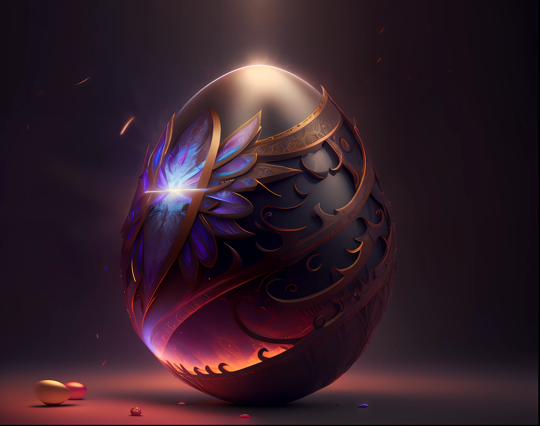 there is a large egg with a hole in it on a dark surface, 3d digital art 4k, cinema 4d bright light render, cinema 4 d art, 3d render digital art, humpty dumpty in form of egg, digital art render, high-quality render, magic frozen ice phoenix egg, cinema 4 d render, cinema 4d render, white background, color slash, aint unreal engine, octane (broken eggs | intricateaptor Christ:1.27) as as illustrated by simon bisleyiplice & chris hemsworth w 1 0 8 2 holding Aeons Old Weapon + ornate detailed sword + angel wings new technology + holy concept art + hyper realistic flesh