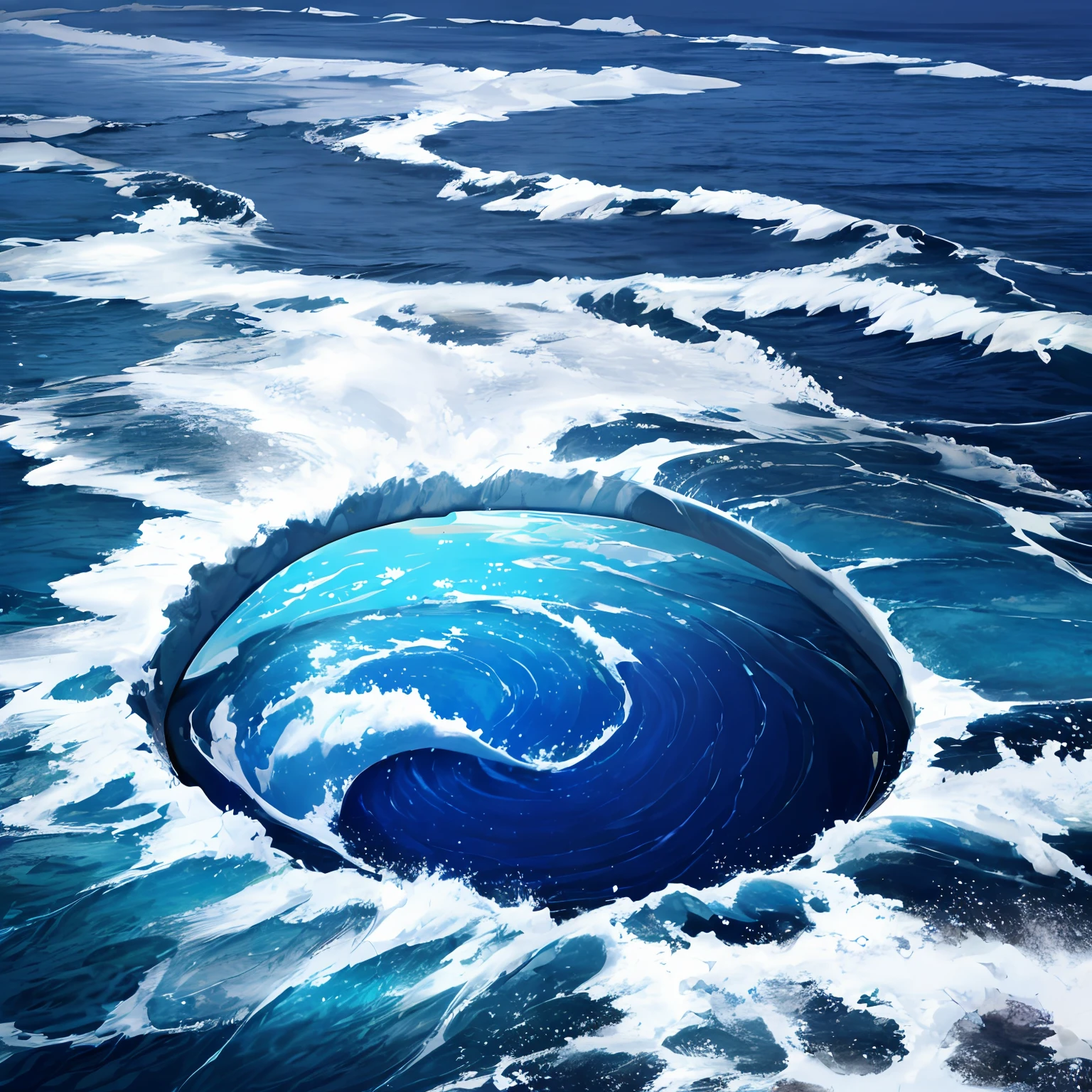 a hole in the middle of the ocean, water coming in --auto