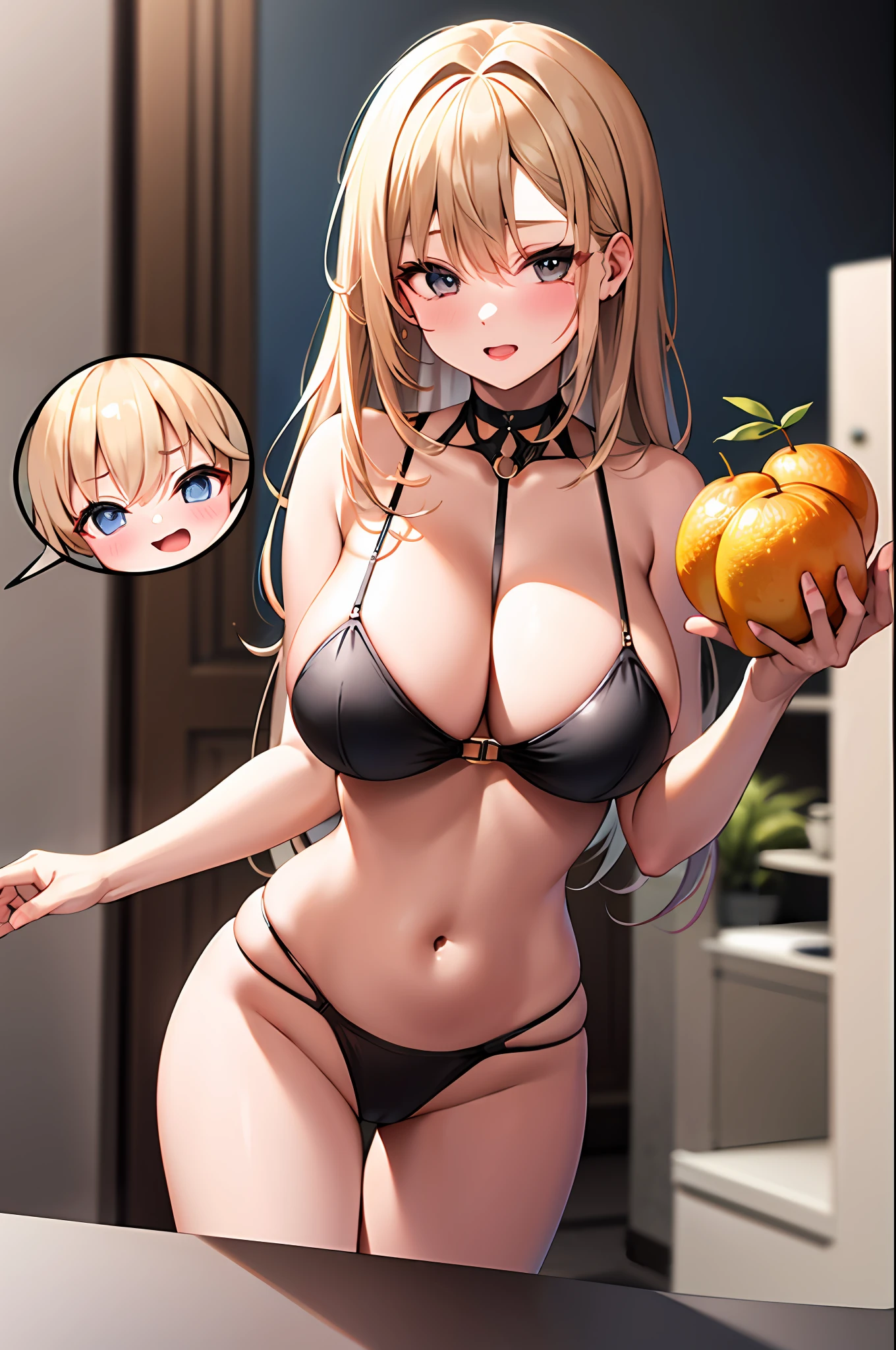 Female pervert,Bigchest,cabelos preto e longos,Fruit body
