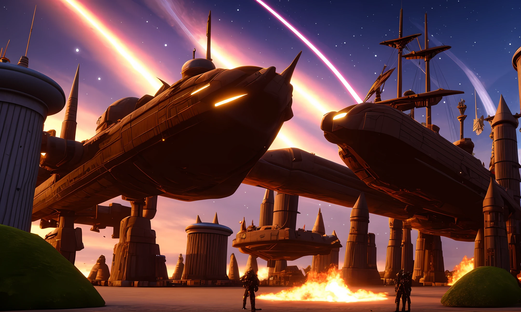 Starskrim,karo,starrysky,sci-fy,Gothic,sacrifices,Giant ship cannons,Magic
