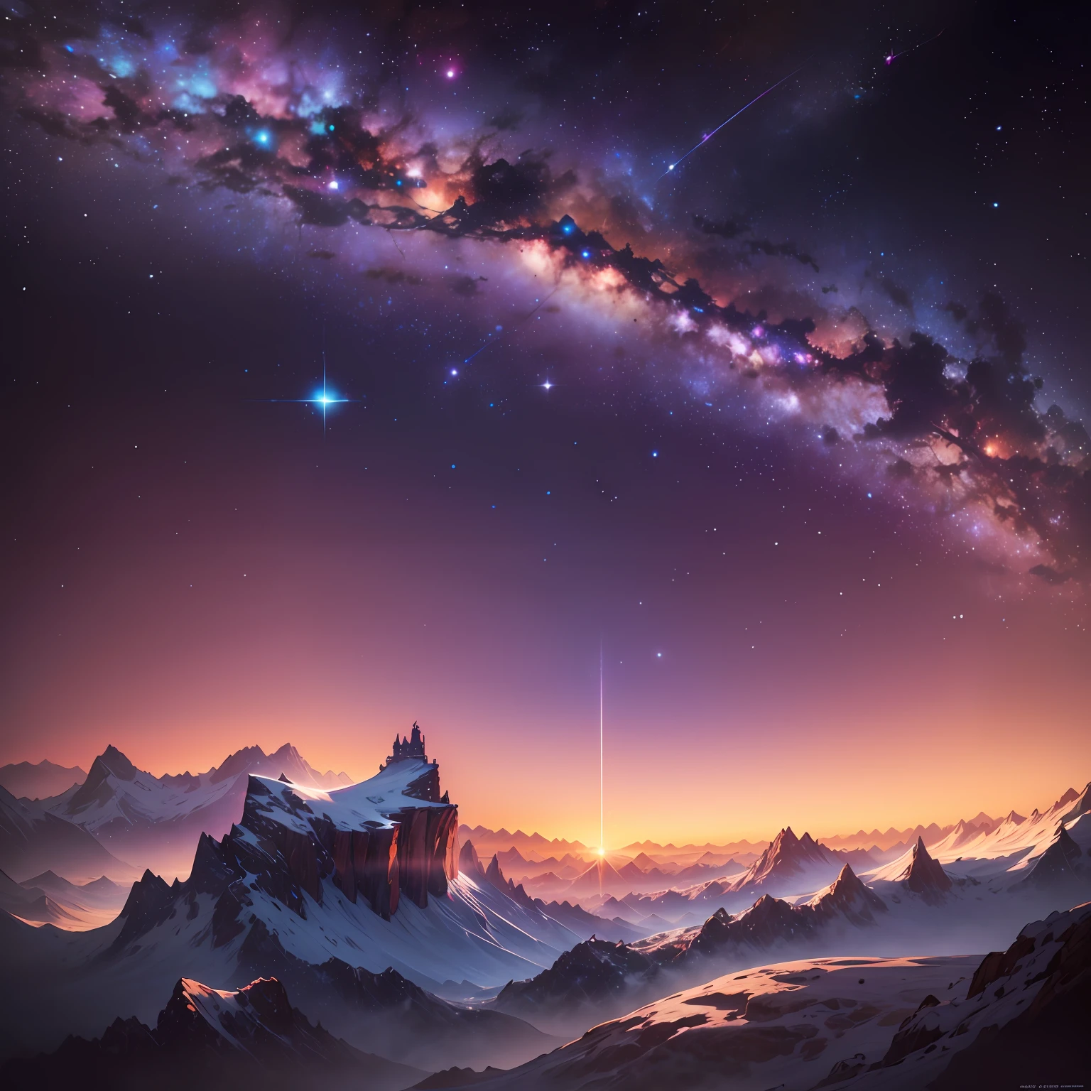Watch the starry sky on Earth，Very bright stars，Beautiful --auto