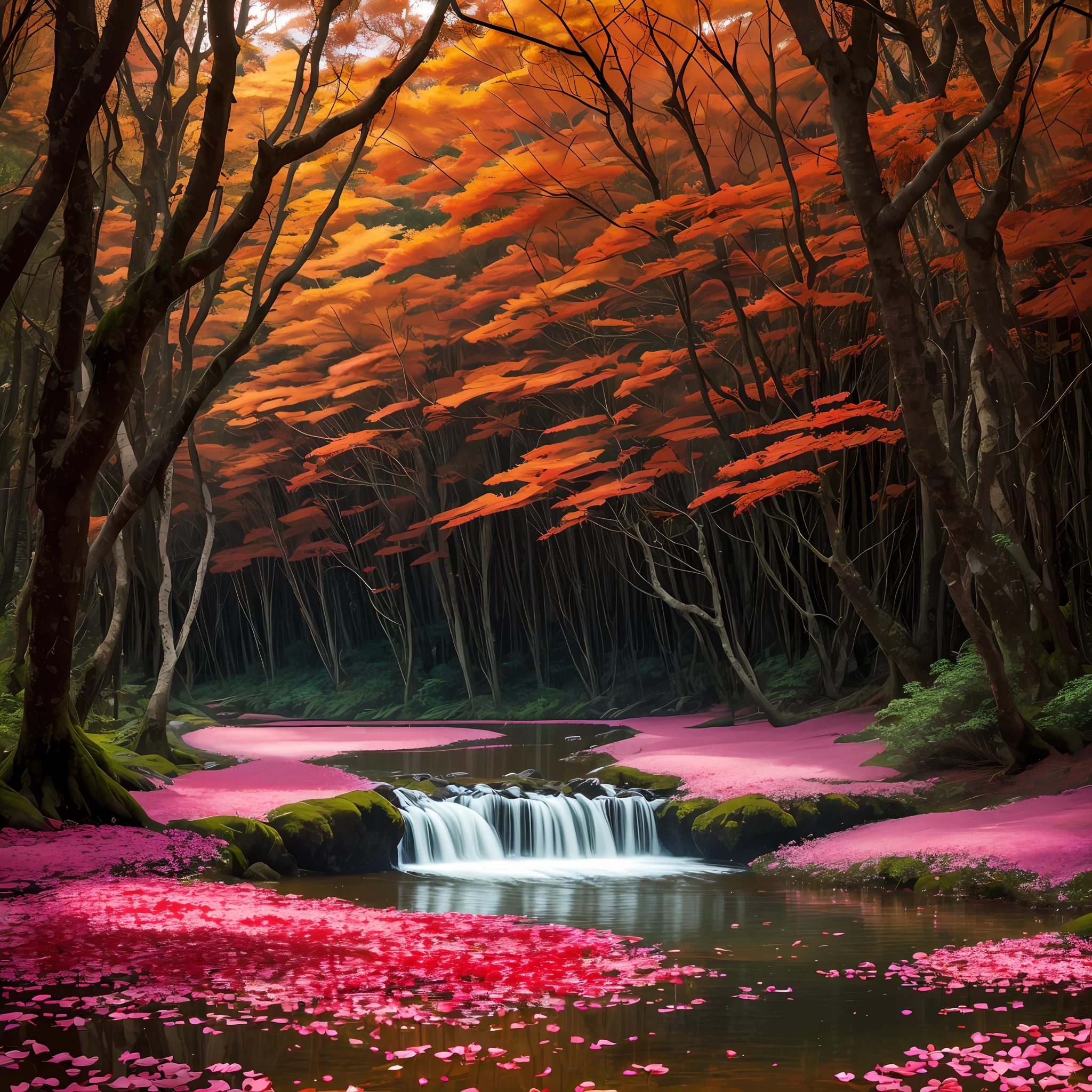 Em um canto remoto do mundo, encontra-se a Floresta Carmesim, um lugar misterioso e deslumbrante. Ao adentrar seus limites, The visitor is immediately enveloped by a unique and intense aura. Nessa floresta exuberante, All elements are dyed a vibrant shade of red, creating a unique and mesmerizing visual spectacle.
The tall and majestic trees, com troncos robustos, possuem cascas vermelhas profundas e folhagens exuberantes em diversos tons de escarlate. Os raios de sol, ao penetrarem o dossel da floresta, filter through the leaves, creating a soft, diffused light that floods the environment with ethereal lighting.
The soil of the Crimson Forest is lined by a thick layer of red moss, suave ao toque e extremamente resiliente. Exotic flowers and wildflowers dot the ground, displaying vibrant red petals and intense perfumes that fill the air.
The wildlife of the forest is also influenced by the red hue. Birds of scarlet plumage glide among the trees, emitindo cantos melodiosos que ecoam por toda a floresta. Red butterflies dance in graceful patterns, while small reddish-coated mammals jump from branch to branch.
A Floresta Carmesim possui diversos riachos cristalinos, whose waters reflect the red coloration as they move gently over stones and rocks. These streams intertwine, formando pequenas cachoeiras que ecoam com um som suave e calmante.
The atmosphere of the Crimson Forest is charged with an enigmatic energy. There is a sense of tranquility
Send the mess --auto