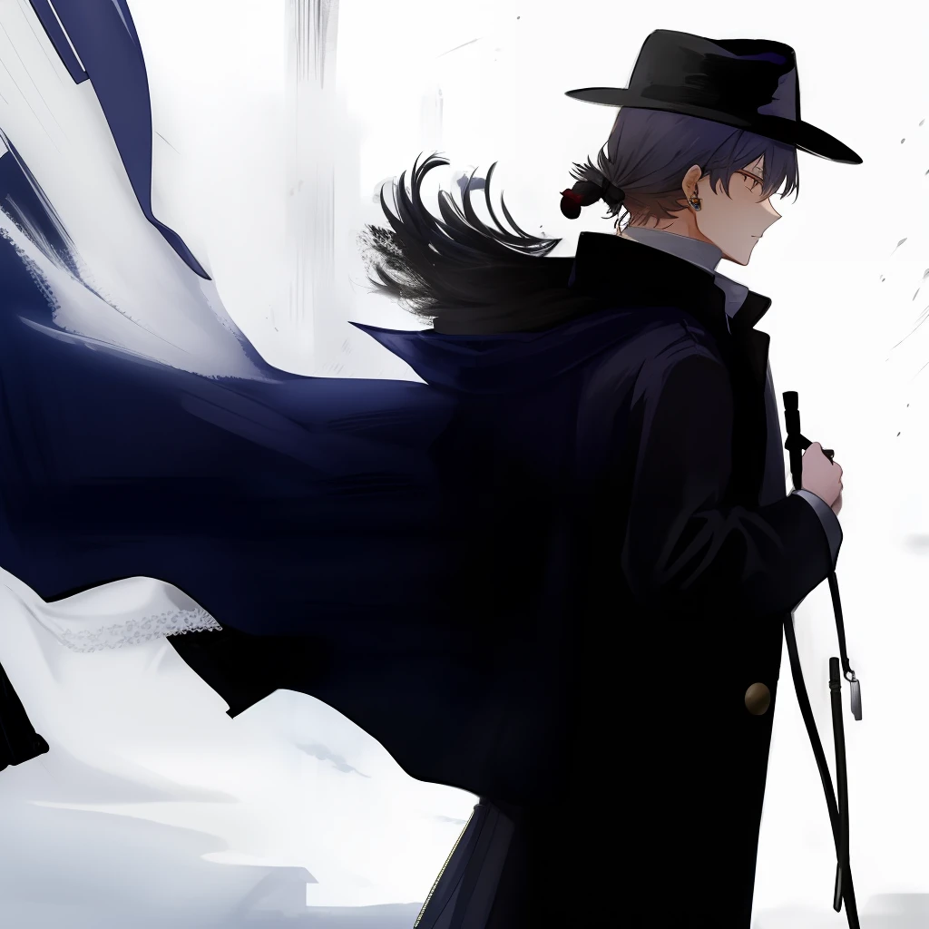 wind coat，Black caps are worn backwards，Tall and thin man，crime，