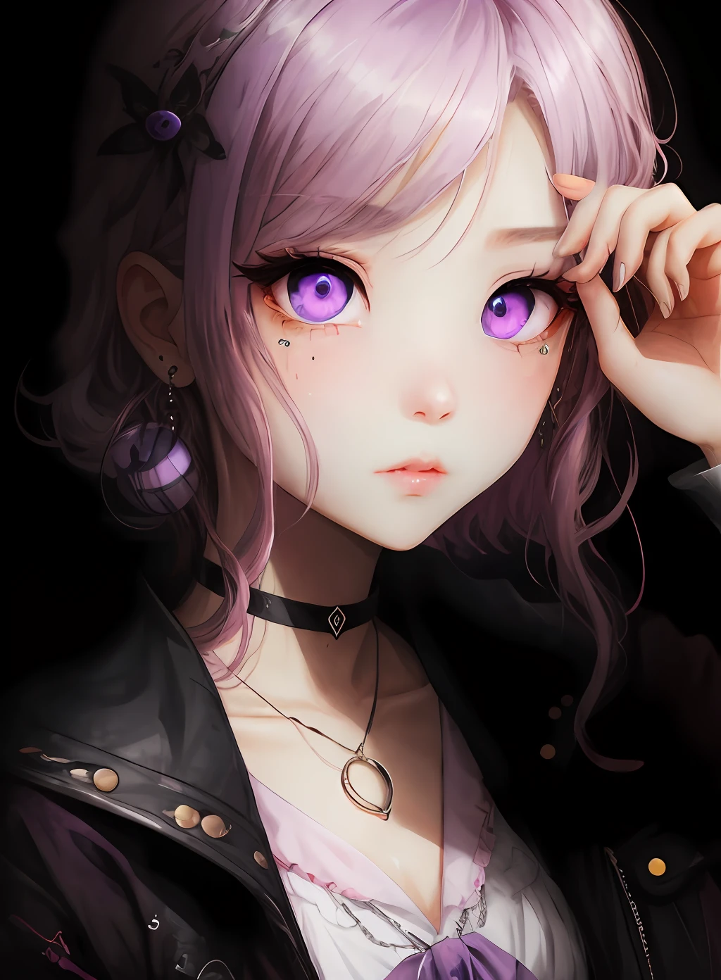 Pink purple pupil tear nevi