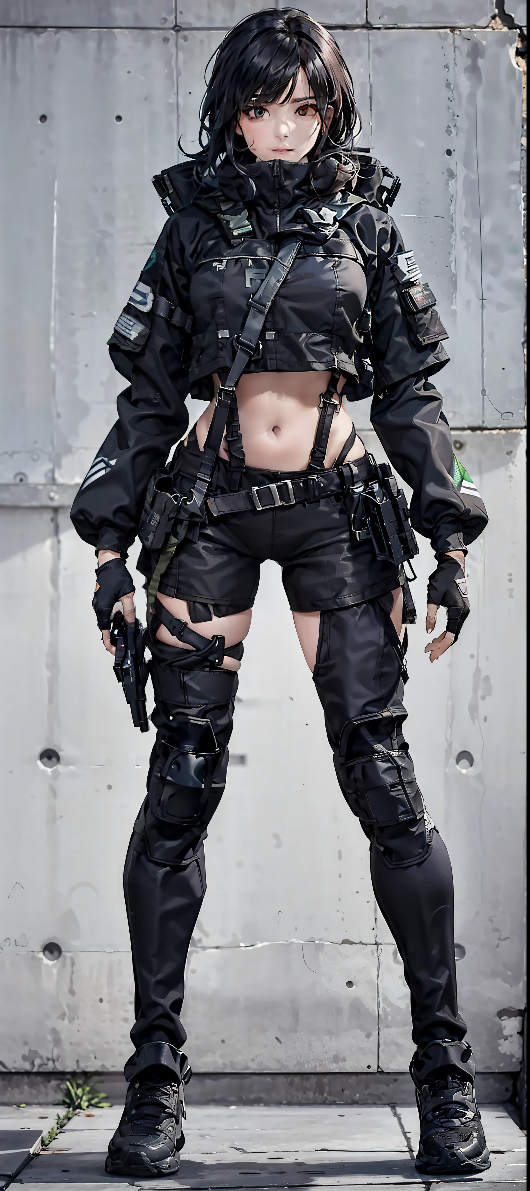 ,Techwear, corpo inteiro, ultra detalhado