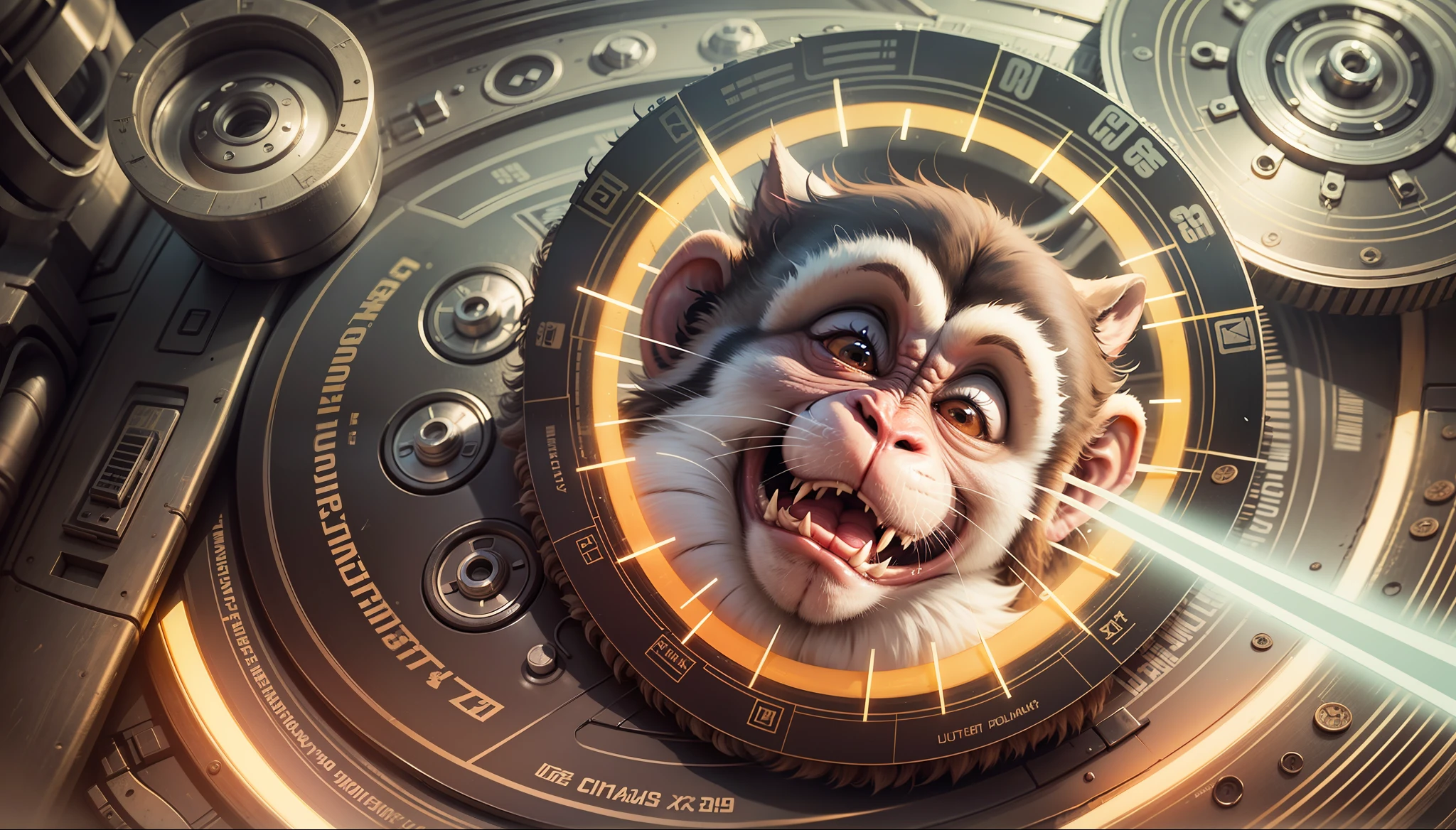 **Create a vector logo,As a logo,The size is 30*30,monkeys,frontage,contours,Center design,Leonardo diffusion reference,Mid-career reference,8K分辨率,Graphics Engine 5,3D images,Full frame ,The monkey is surrounded by a circle,Inside the circle is written with text:Lucky Monkey --auto --s2