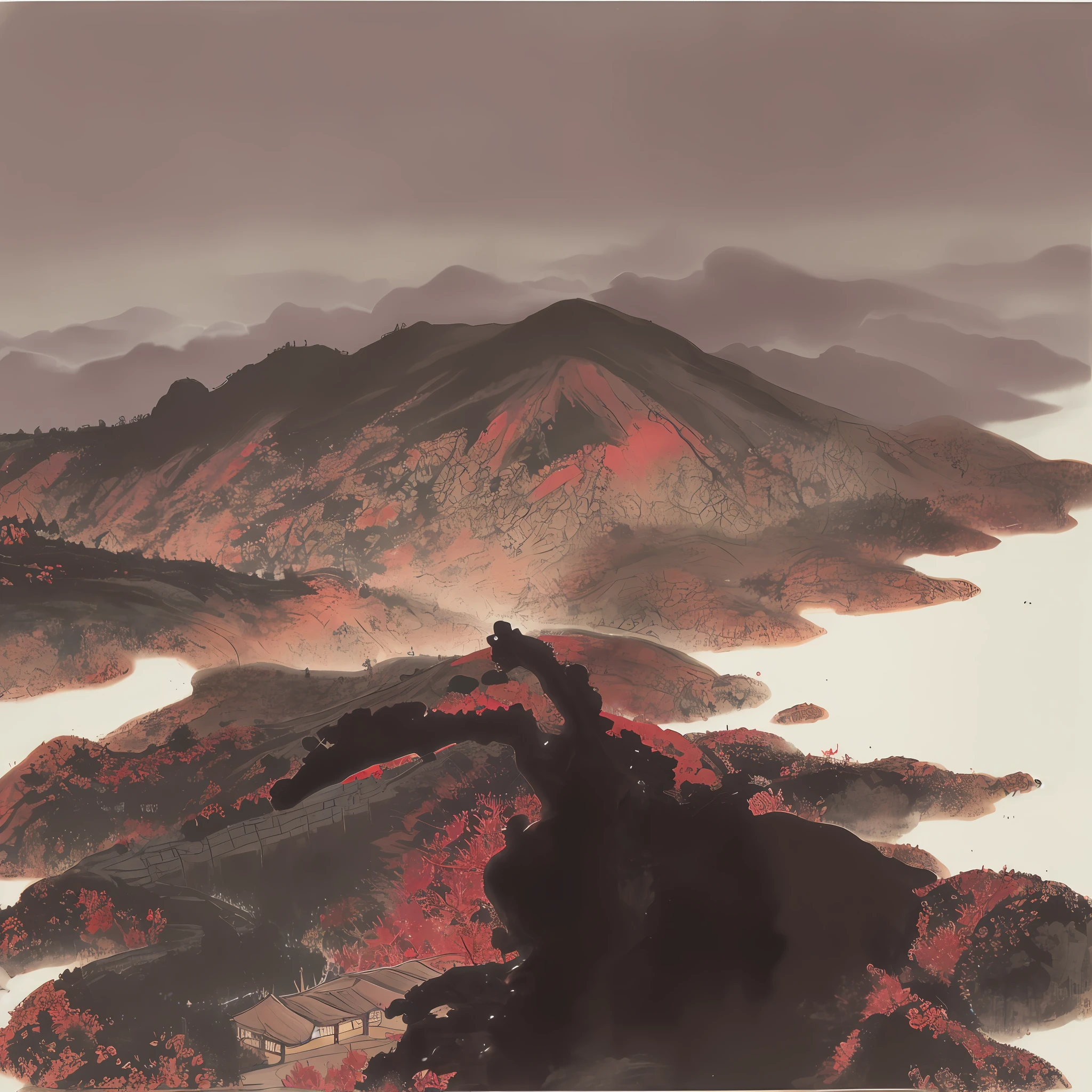 The night is like ink，Shrouded Chenjiawan Village。