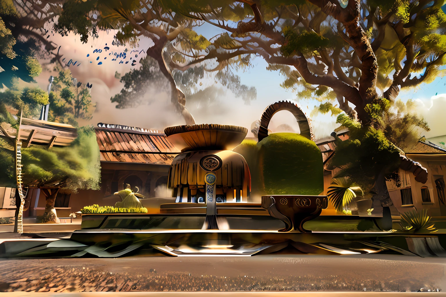 There is a large vase with a handle on a pedestal, a foto mostra um grande, Beautiful image, Tiro central, cena maravilhosa, city of Armenia Quindio, Directed by: Carpoforo Tencalla, unusual composition, Directed by: Milton Menasco, fonte, em jardins de maconha, Ignacio Fernández Rios ", tourist destination, Directed by: CeFerí Olivé --auto