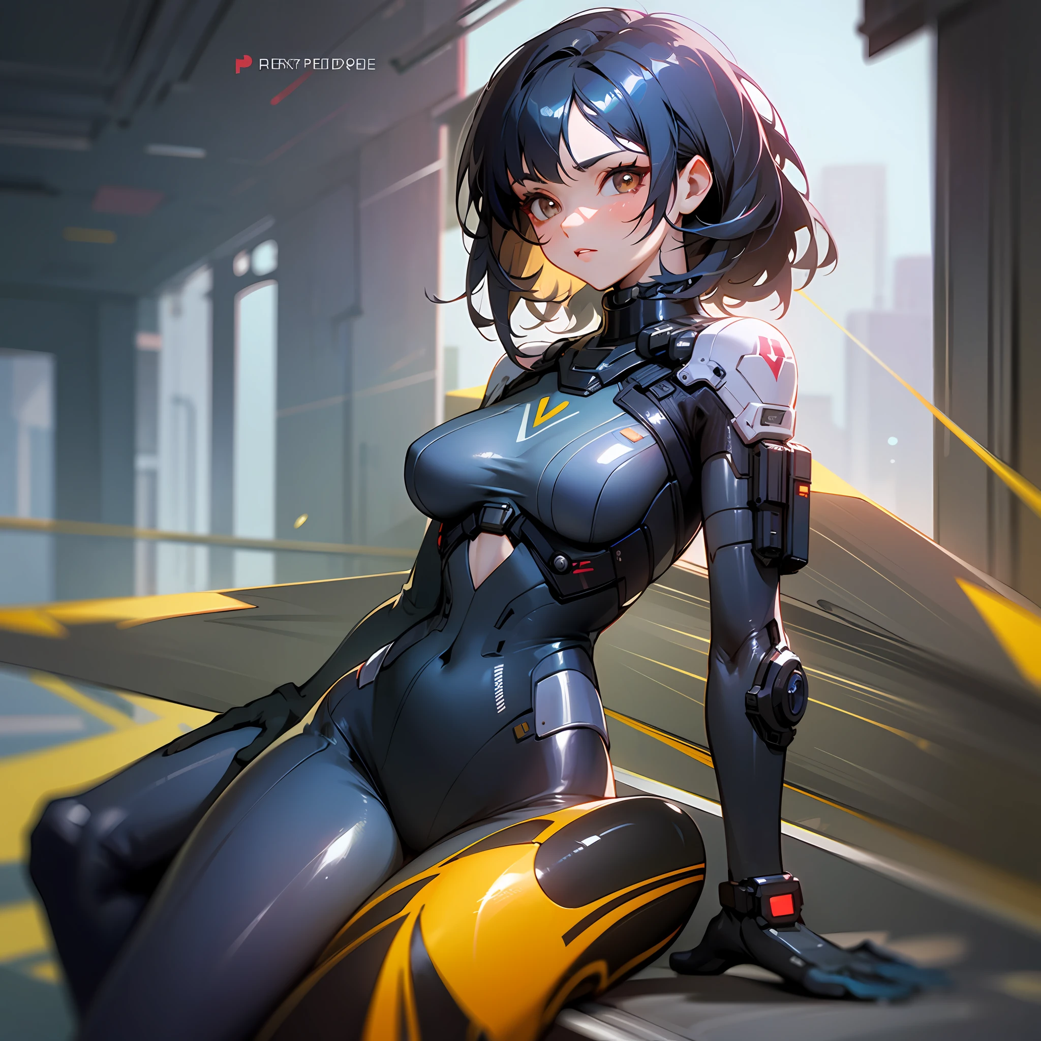dreamy cyberpunk girl,独奏, full-body tights, tmasterpiece, Best quality at best, realisticlying, ultra - detailed, (shiny skins, perspired:1.4), , looking at viewert, with short black hair, with brown eye,slenderness,Dynamic light and shadow,A high resolution,Sharp focus,depth of fields,The eyes are delicate,Sharp pupils,pupil realistic,(Thigh thick:1.0),Cyberpunk Street,horse tailed, wojtek fus, perfect android girl,,Cyberpunk 2 0 y. o model girl,female cyberpunk anime girl,high high quality --auto