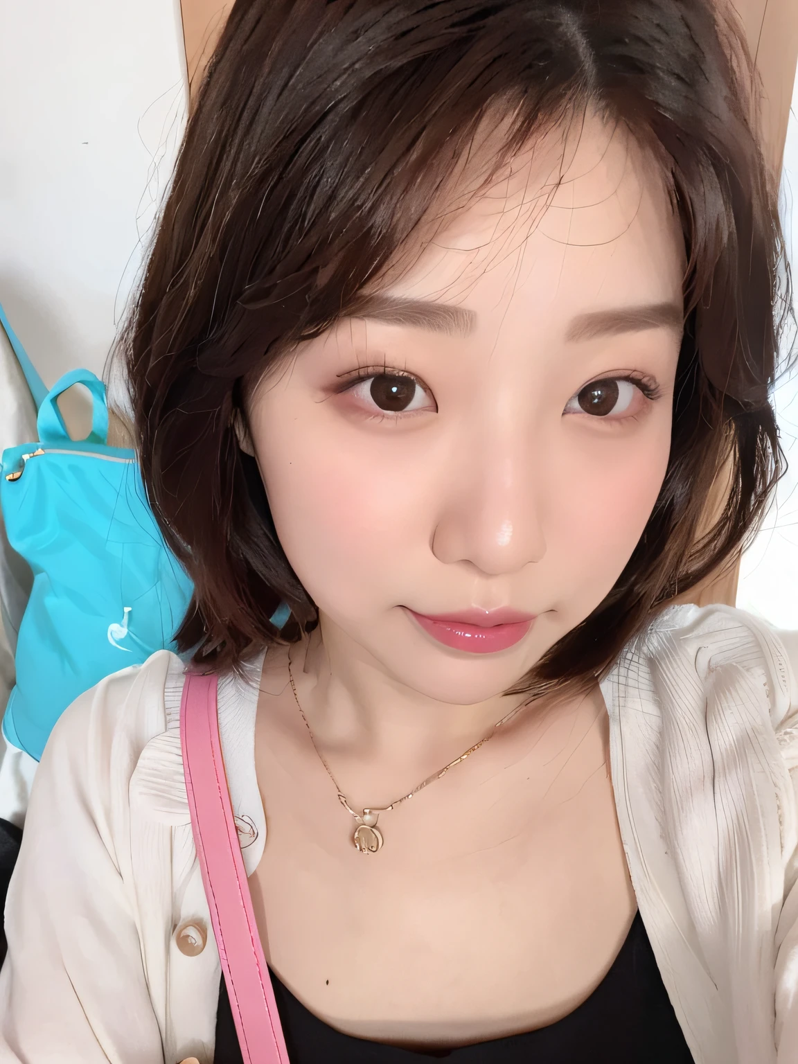 There was a woman with a pink purse and a pink purse, 2 7 years old, 2 8 years old, sakimichan, 2 9 years old, young lovely Korean faces, Korean girl, Choi Hyun-hwa, jaeyeon nam, young cute wan asian face, SSAO 8 K, with round face, wan adorable korean face, 8K))
