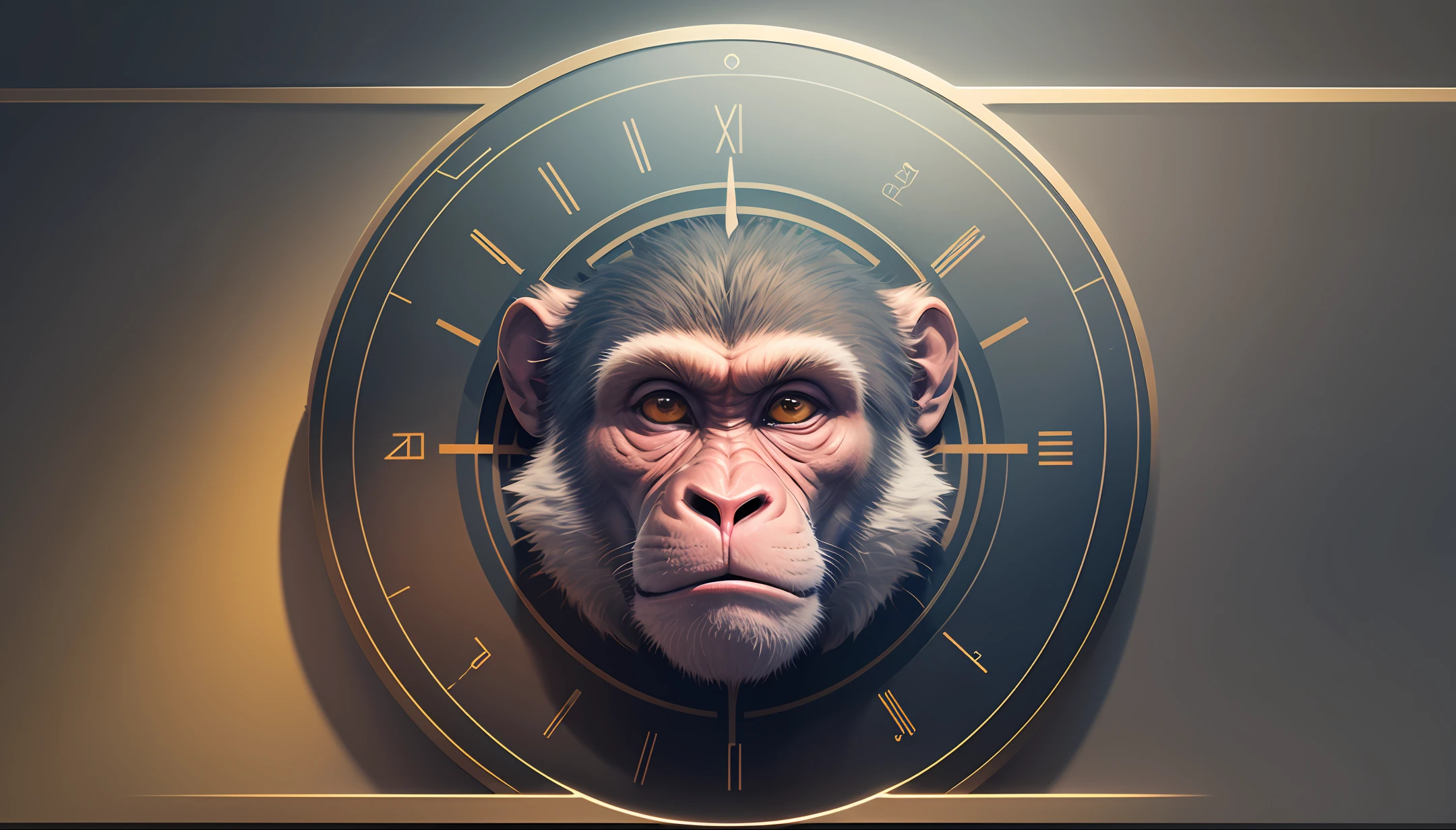 **Create vector logo, monkey, front face, outlined, centered design, Leonardo Difusion reference, Midjourney reference, 8k resolution, Graphics Engine 5, 3D image, full frame --auto --s2
