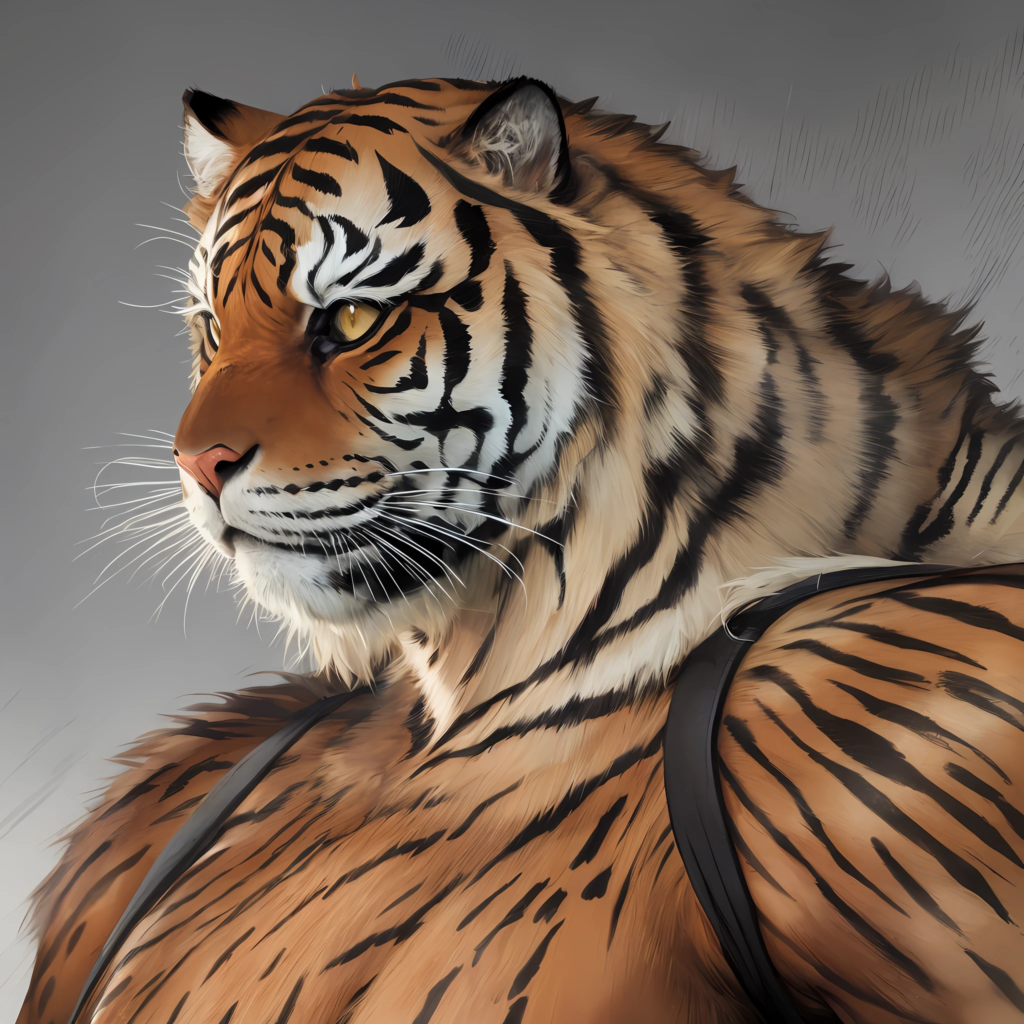 A muscular man with tiger features, com listras de tigre, com pelos de tigre, garras afiadas, his whole body is realistic, Superhero Tiger Man Action 3D, Amazing face detailed 8K high resolution CGI suit --auto --s2
