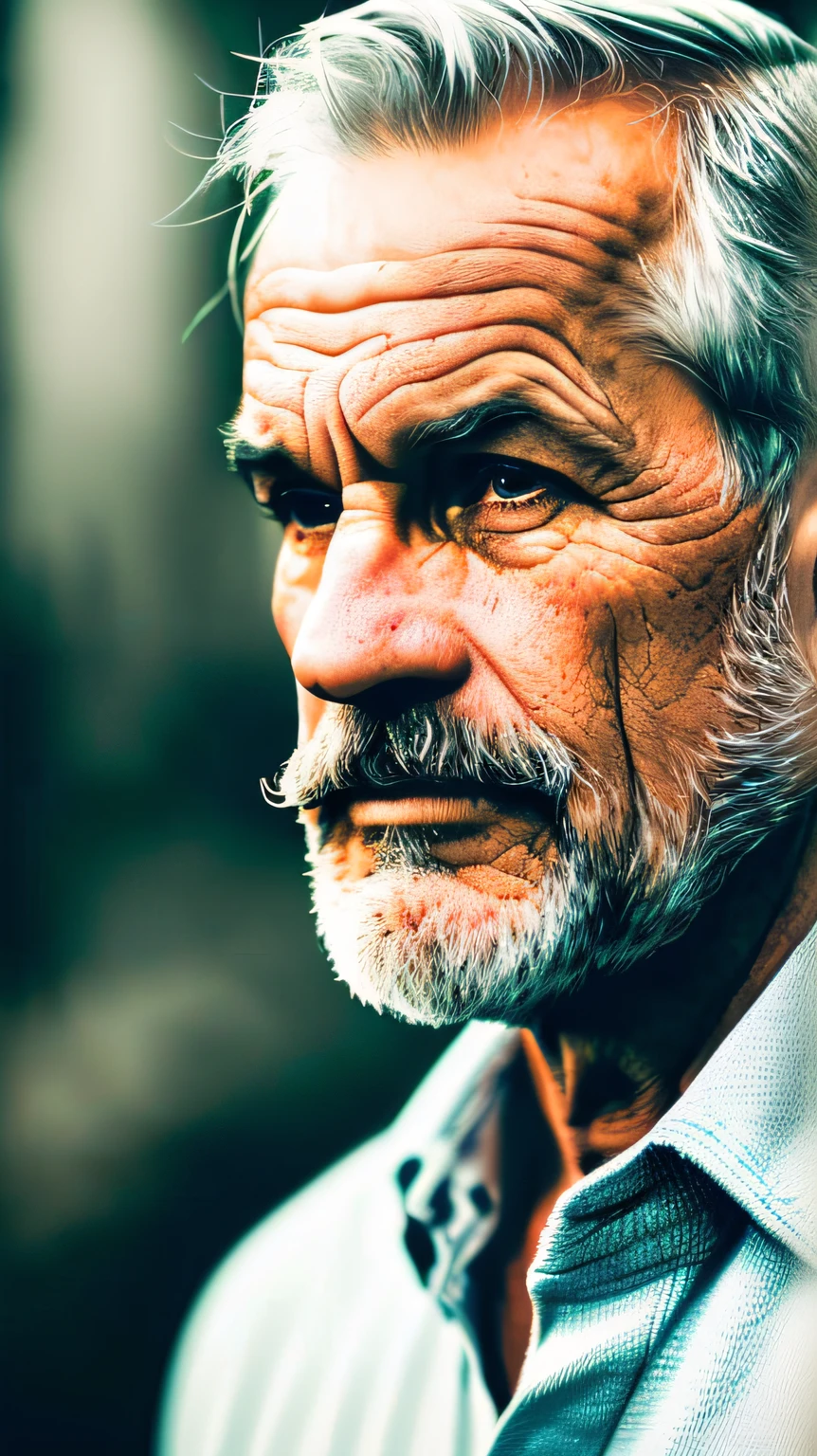Highly detailed Portrait of a beautiful lady with white hair and sharp eyes, 35 mm, 8k, sharp, 45 yeras old --auto