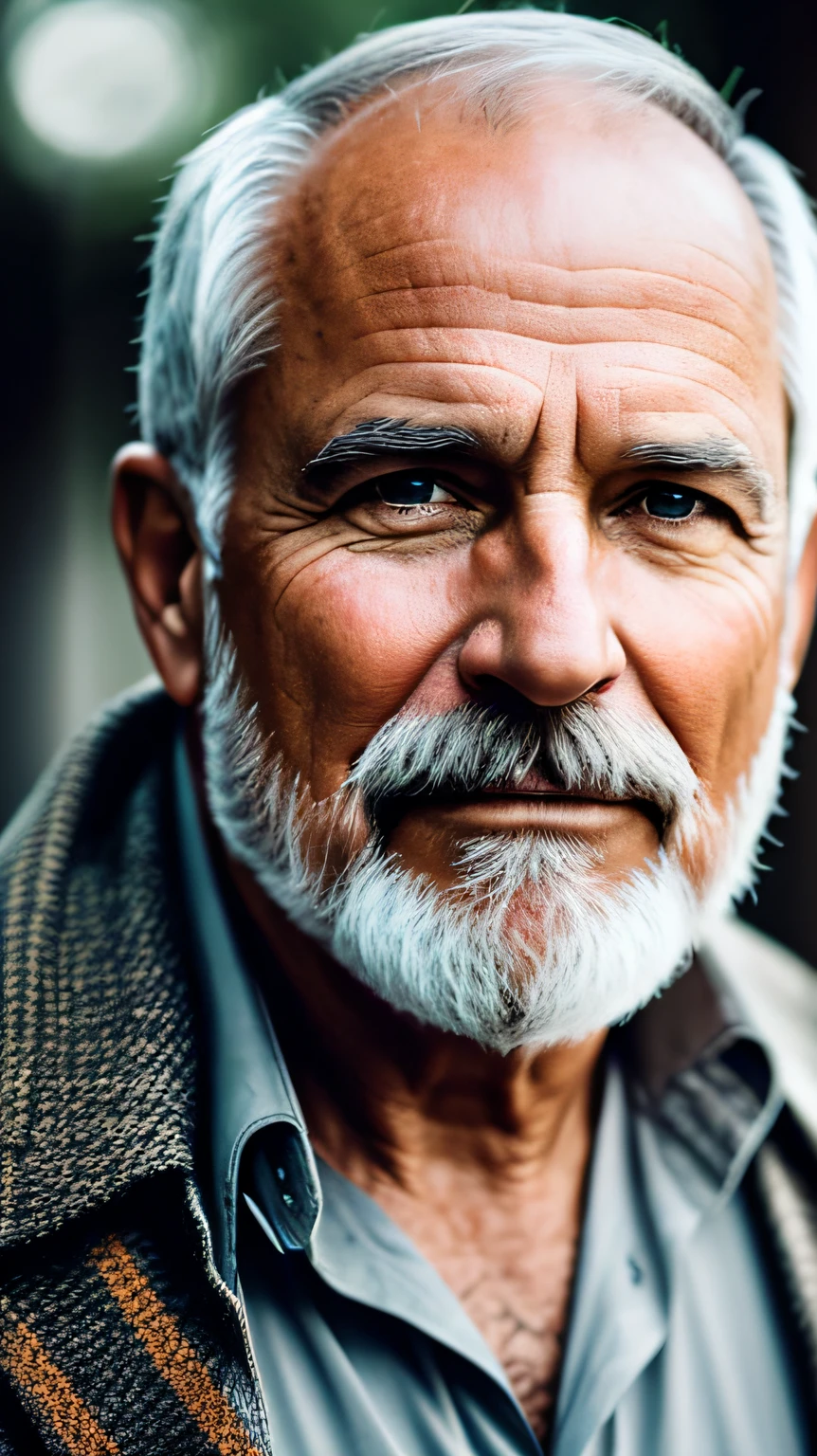 Highly detailed Portrait of a beautiful lady with white hair and sharp eyes, 35 mm, 8k, sharp, 45 yeras old --auto