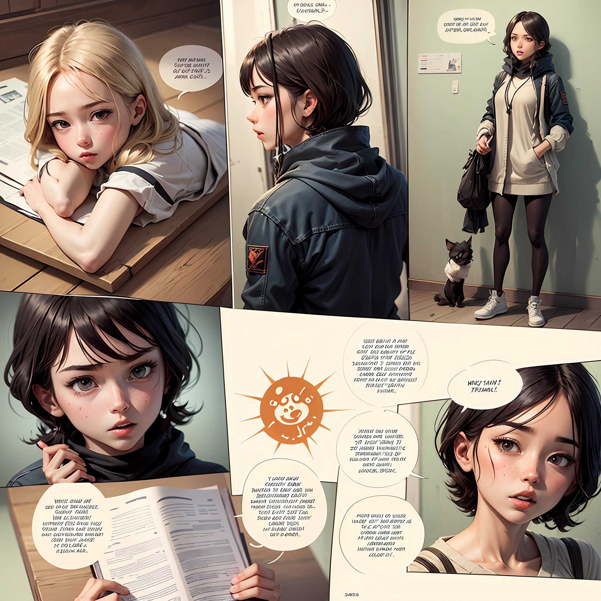 First page of a manga with empty speech bubbles, original --auto