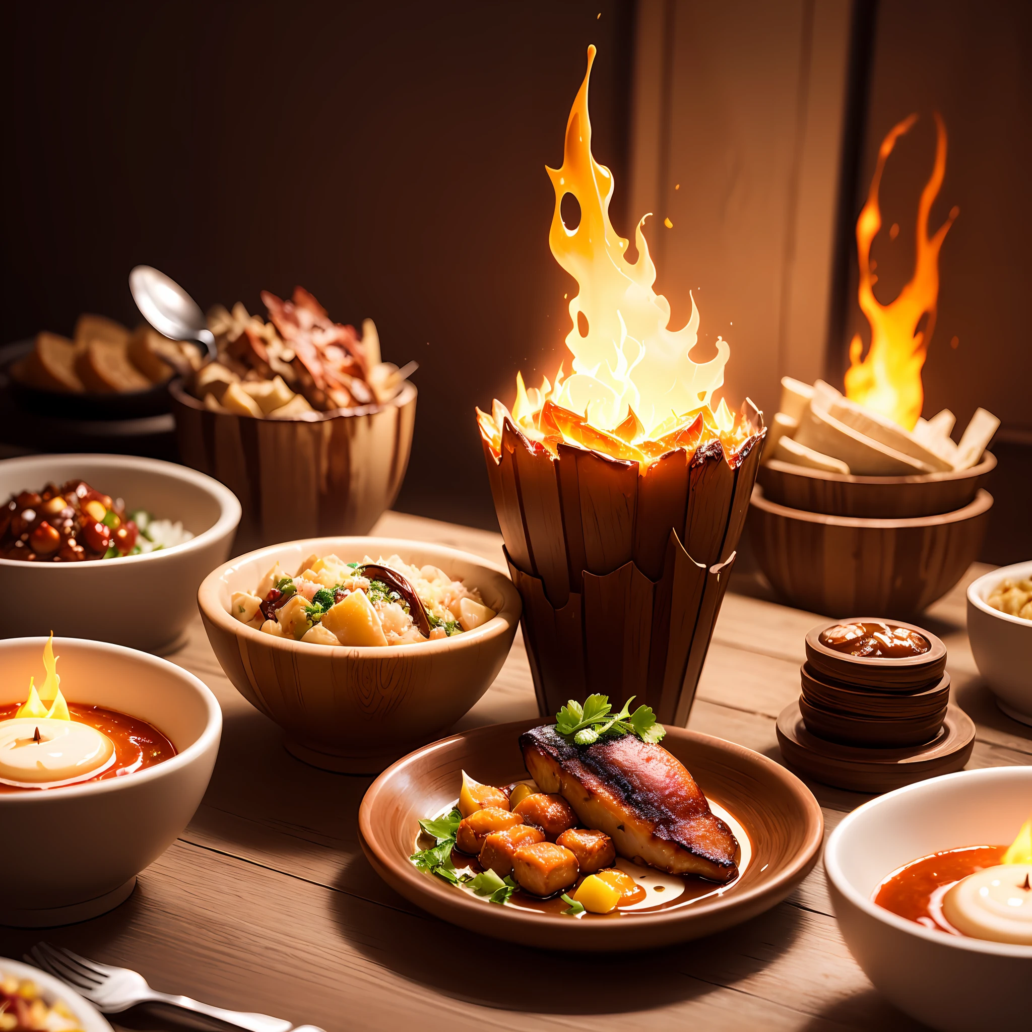 (Top notch)Precious restaurant,(It's unique)cook,(Luxury cutlery and plating),(Bustling and bright)enviroment,(Chew slowly,Taste every bite)ingredient,(Very fine)Cut method,(Mouthwatering)color,(The photographic effect is amazing)Fire light mapping,(Installation of lights)Flash and(Dazzling)Lighting creation。 --auto