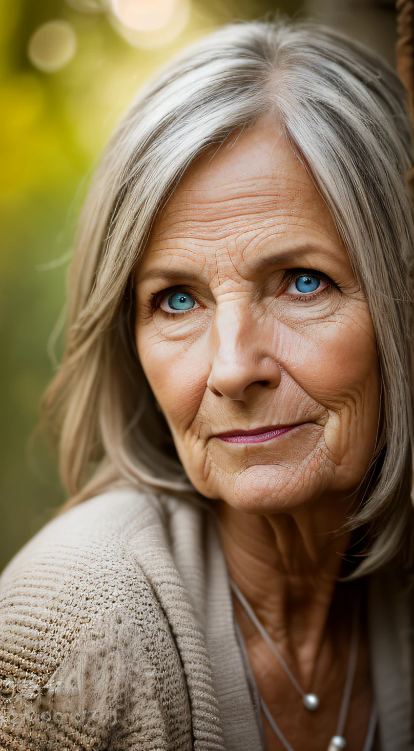 Photograph, portrait of middle-aged woman, realistic, natural light, muted colors, soft light, iso 400 --auto