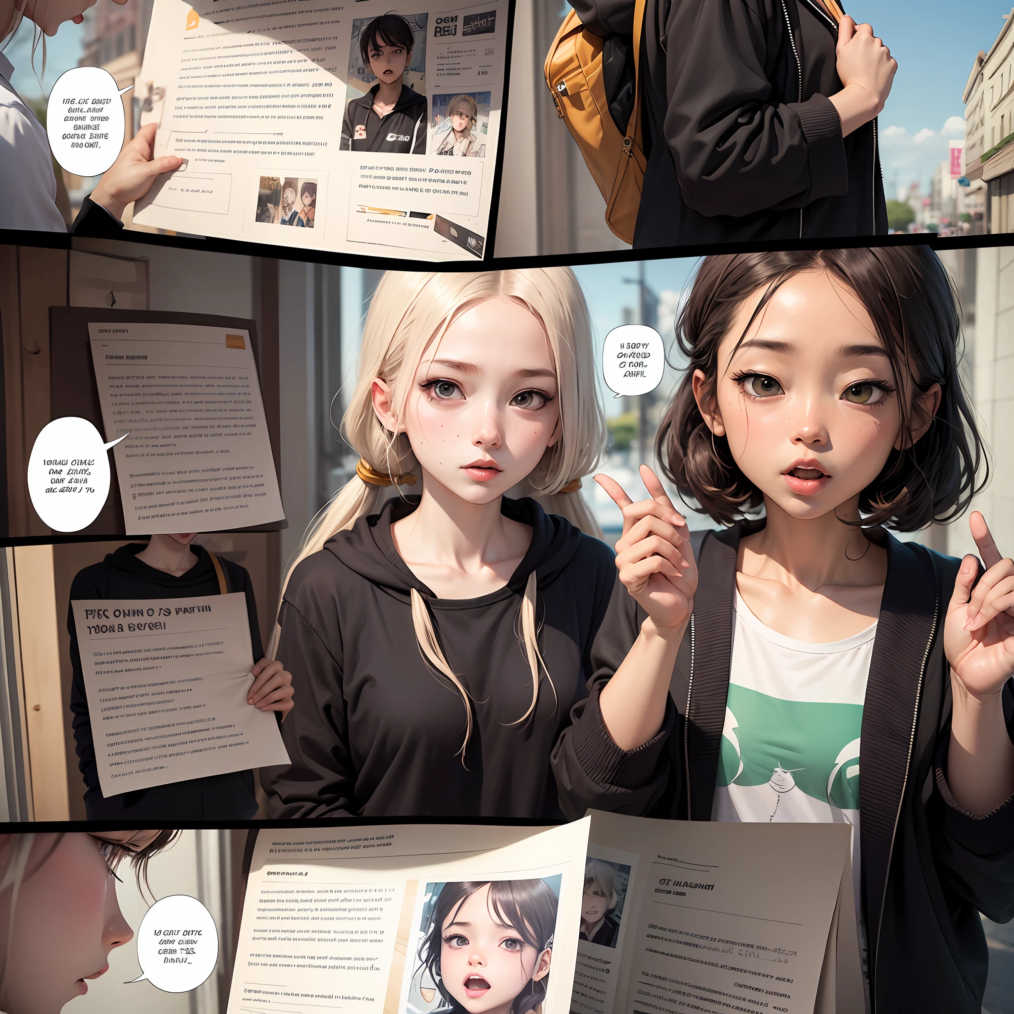 Third page of a manga with empty speech bubbles, Original --auto