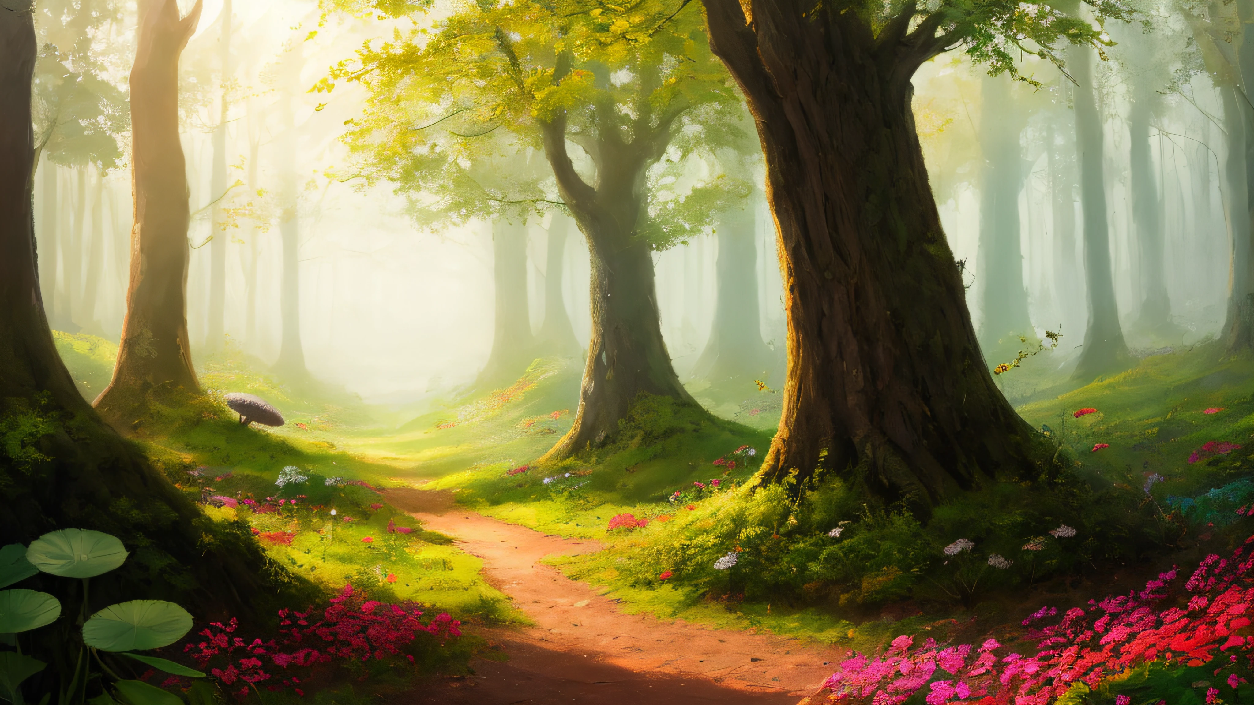 masterpiece, best quality, high quality,extremely detailed CG unity 8k wallpaper, An enchanting and dreamy scene of a fantasy forest, with towering trees, glowing mushrooms, and hidden fairy glens, creating a sense of mystique and enchantment, artstation, digital illustration, intricate, trending, pastel colors, oil paiting, award winning photography, Bokeh, Depth of Field, HDR, bloom, Chromatic Aberration ,Photorealistic,extremely detailed, trending on artstation, trending on CGsociety, Intricate, High Detail, dramatic, art by midjourney