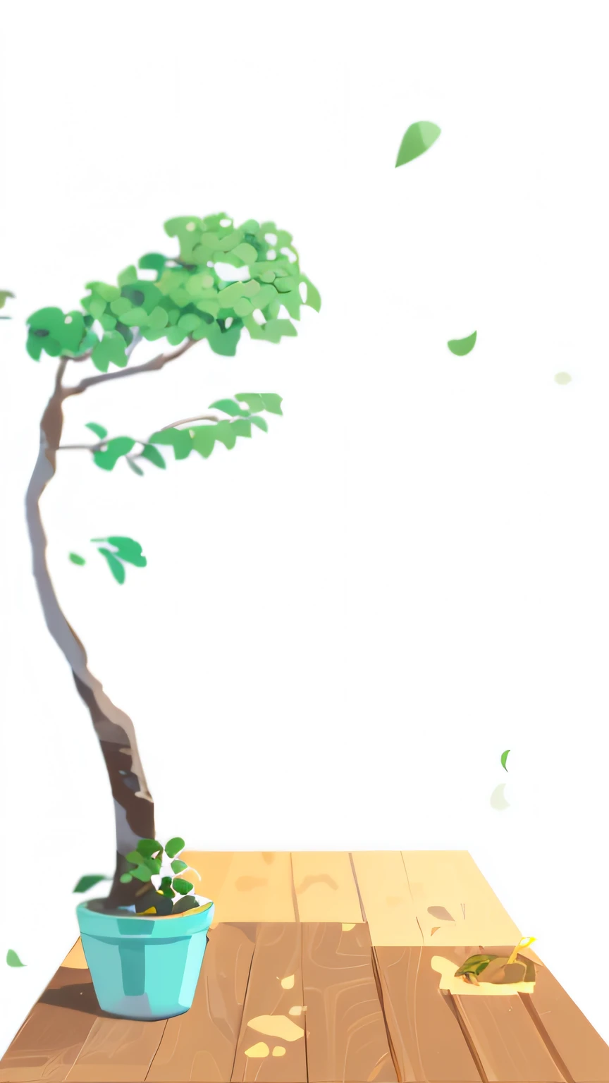 style of anime，Scenes，Digital art on Pixiv，There is a small tree in the pot on the table, trees in background, simple tree fractal, tree and plants, with a tall tree, a tall tree, A beautiful tree, A digital painting,  some trees in the background, single tree, some trees in the corner, speedtree, Tall trees, Simple illustration, drawn image,