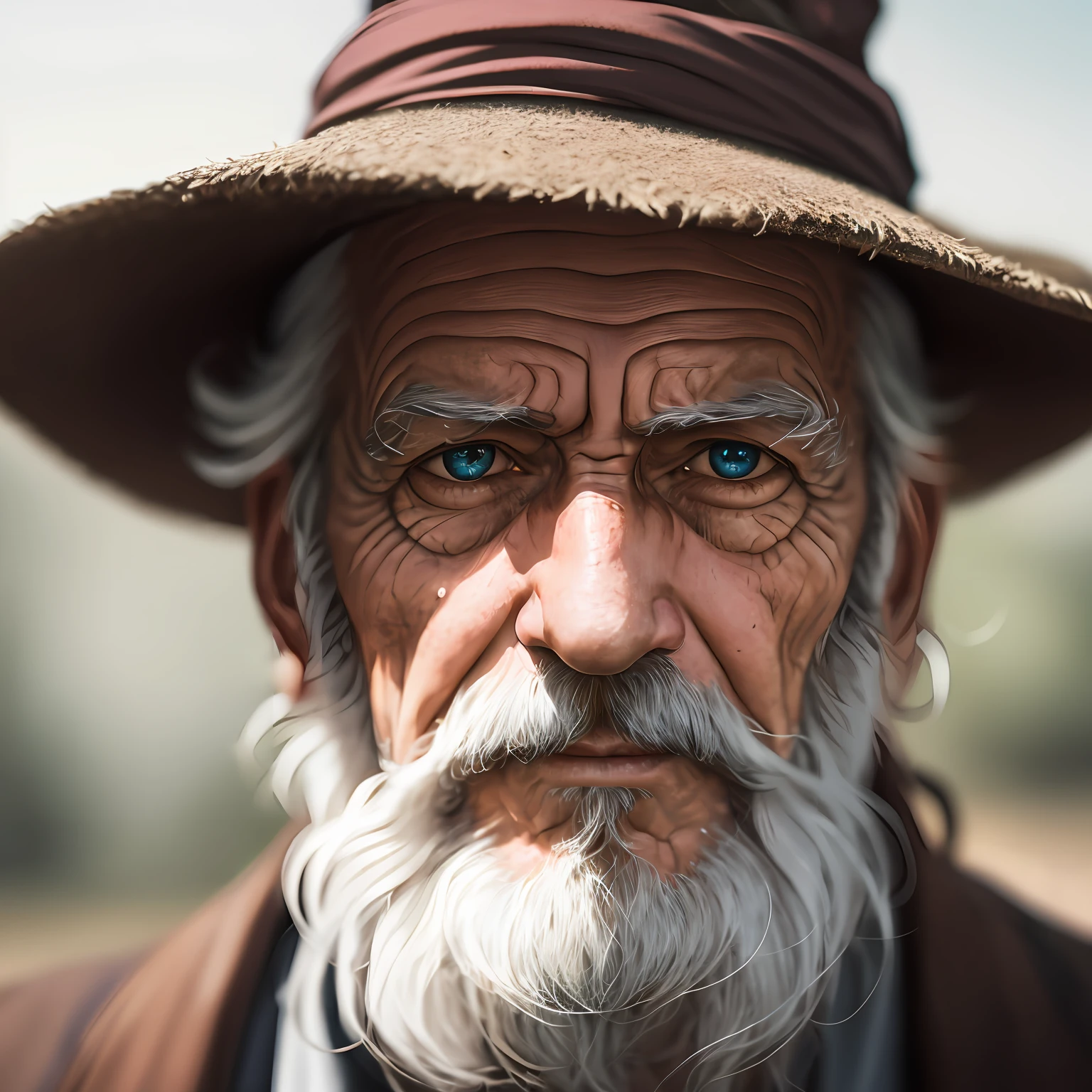 A portrait of a wizard, bearded, wrinkled, weathered, with piercing eyes, detailed face, high details, photography, natural light, Nikon D850, 50mm, f/1.4 --auto