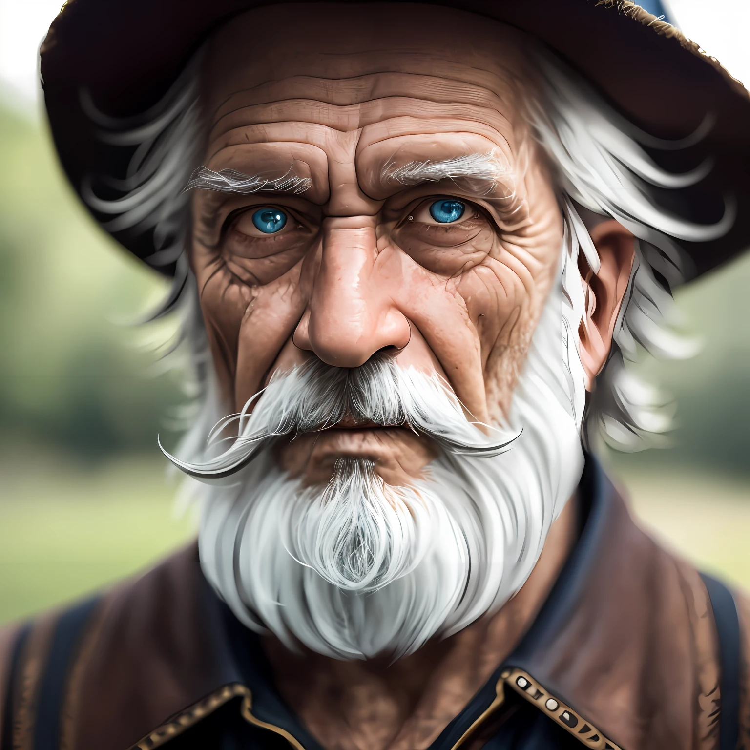 A portrait of a wizard, bearded, wrinkled, weathered, with piercing eyes, detailed face, high details, photography, natural light, Nikon D850, 50mm, f/1.4 --auto