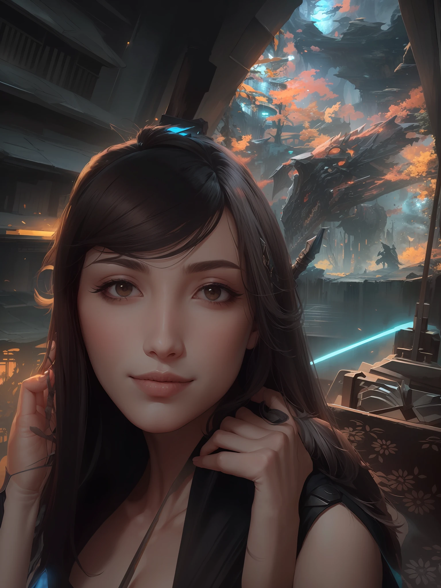 nijistyle,rfktr_technotrex,cyberpunk (sorceress:1.2) casting spells wearing armor, robes, cape, blend fantasy and science fiction together, techno-mancer inspired by D&D, Shadowrun, forgotten realms, wizards of the sword coast, fantasy flight,fcPortrait