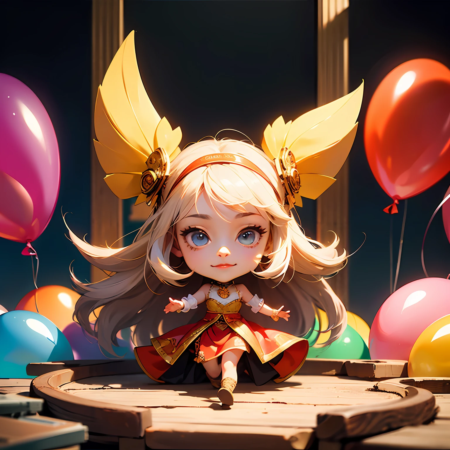 Game anime characters. Naughty girl, chibi anime, cute african folk costume, with a sword. Fighting, goggles, pop art. Shining Jewel Costume, Super Detail, Natural Light, Wind Blowing, 8K, Art by Android Jones , full body, cute、Lots of balloons, happy, happy, perfect quality, clear focus (clutter home: 0.8), (masterpiece: 1.2) (realistic: 1.2) (bokeh) (best quality) (detailed skin: 1.3) (intricate details ) (8K) (attention to detail) (sharp focus), (happy) --auto