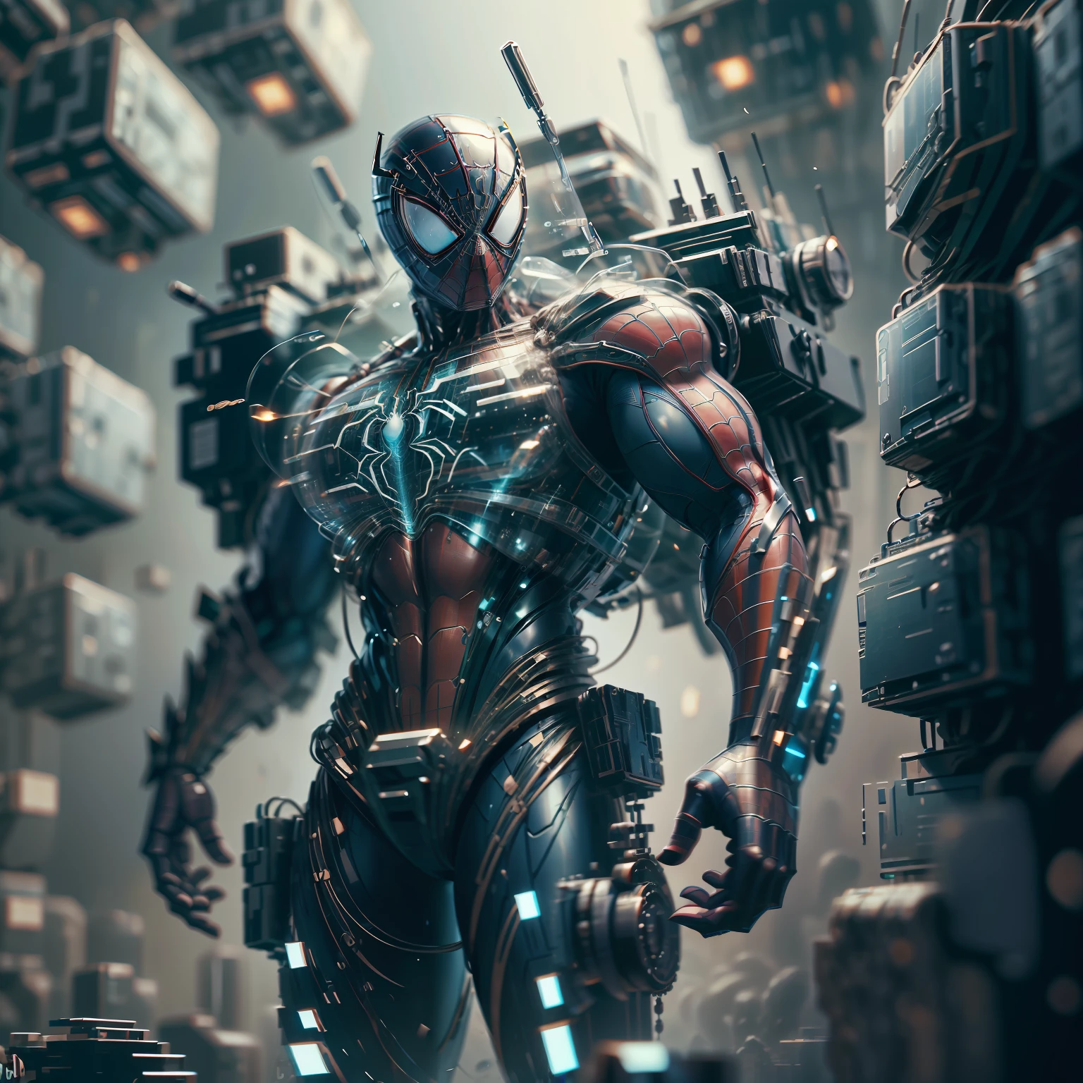 create a modern operational military with spiderman details --auto