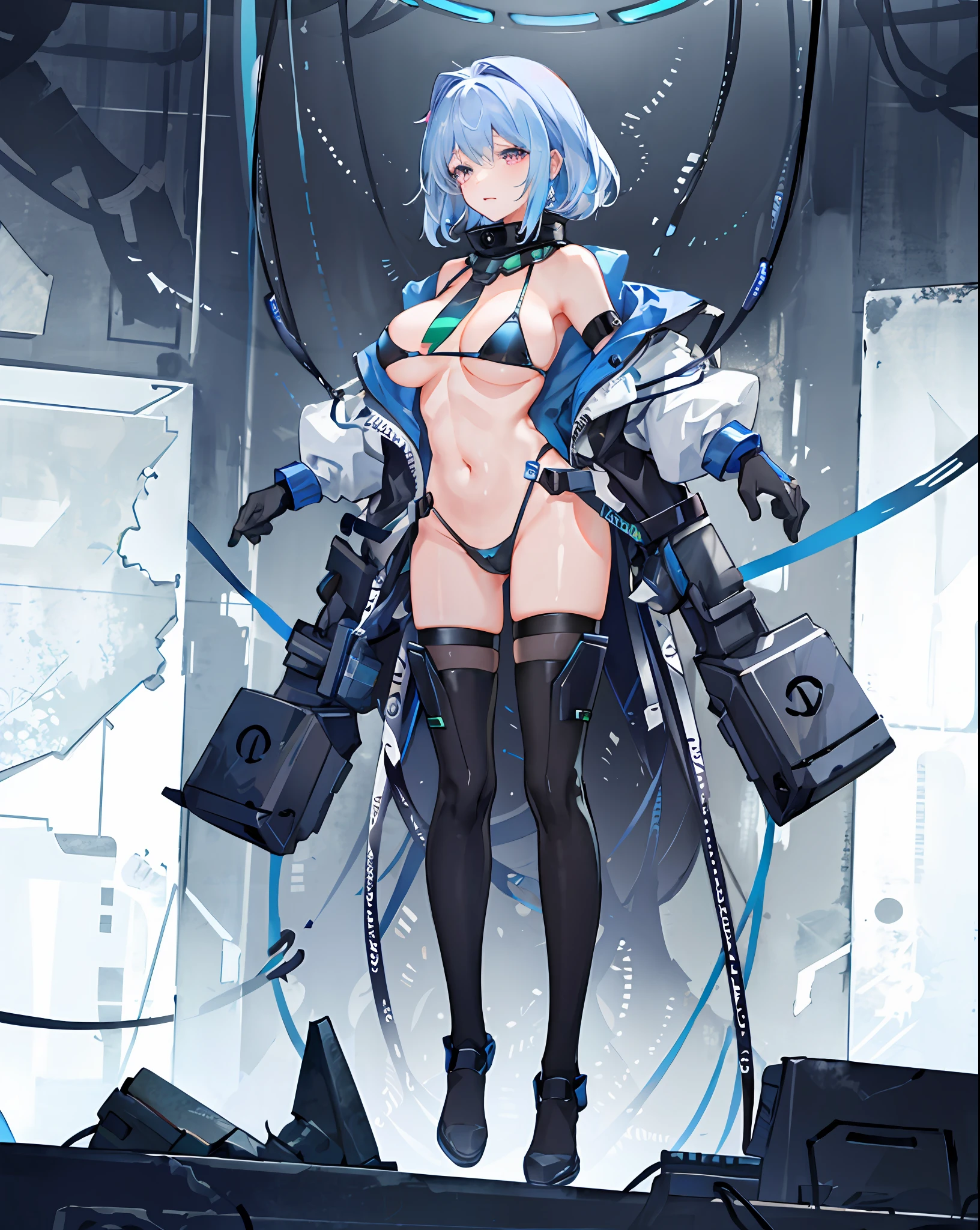 Broken mech。Bare internal organs,sexy boobs