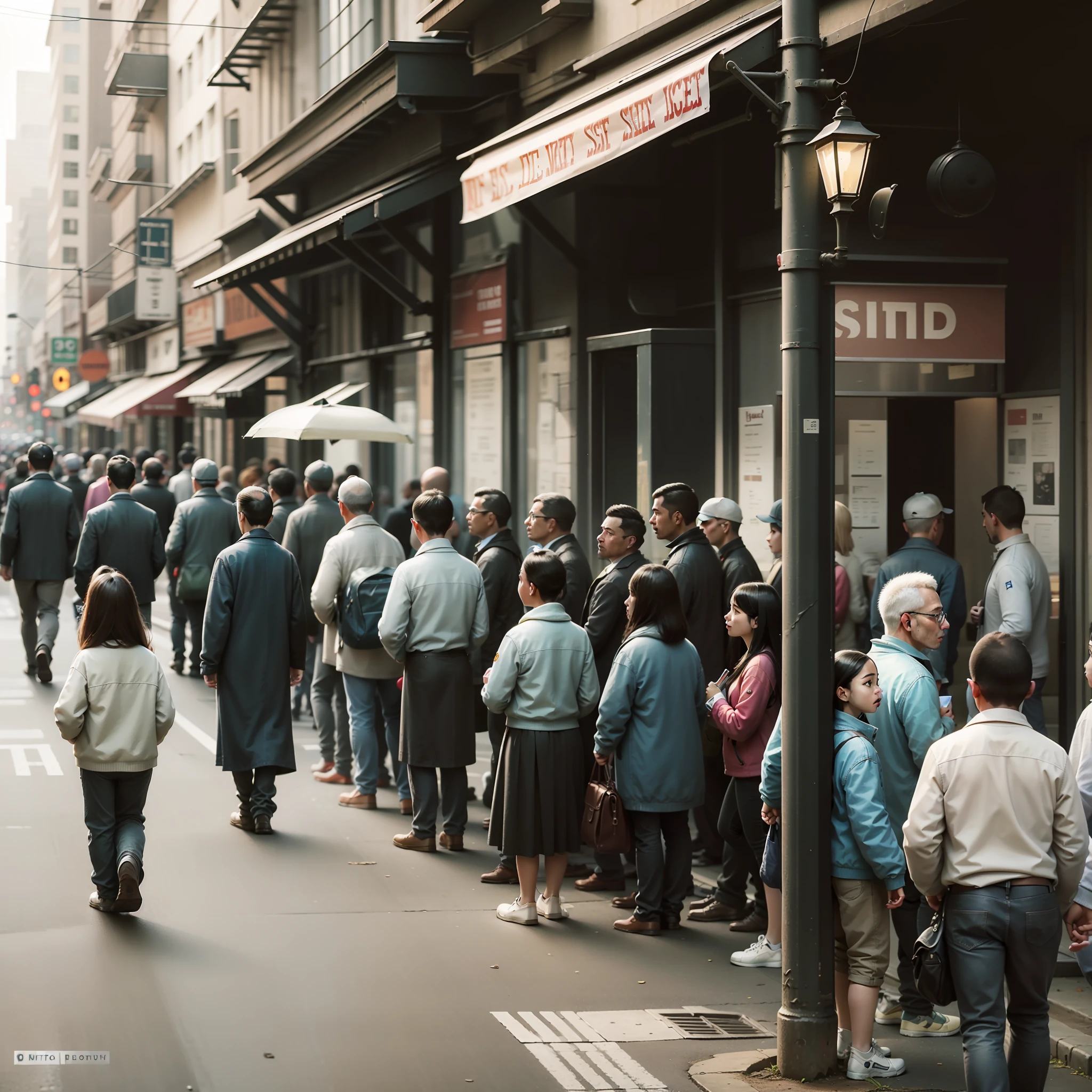 A busy street with a few people