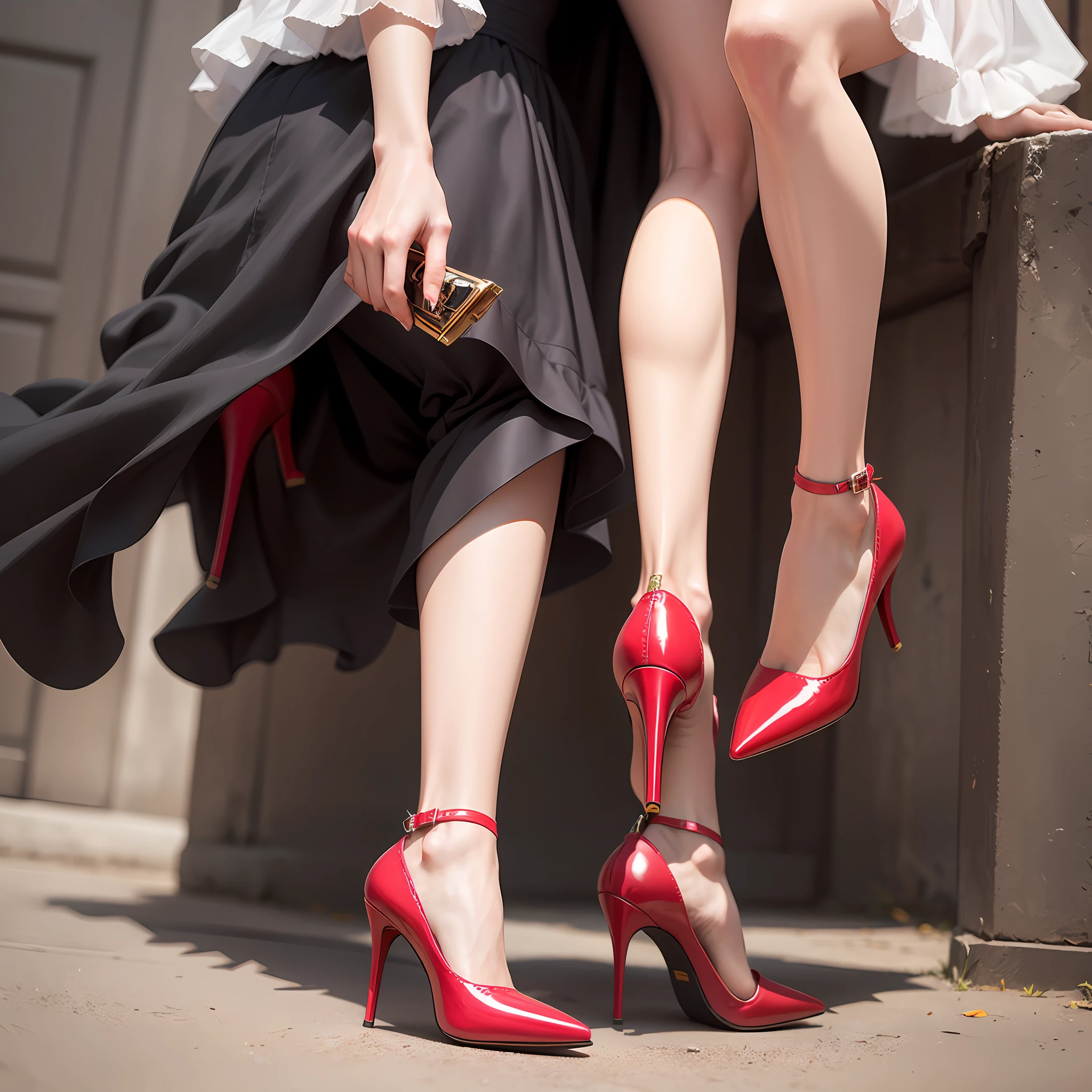 red high heel pumps --auto