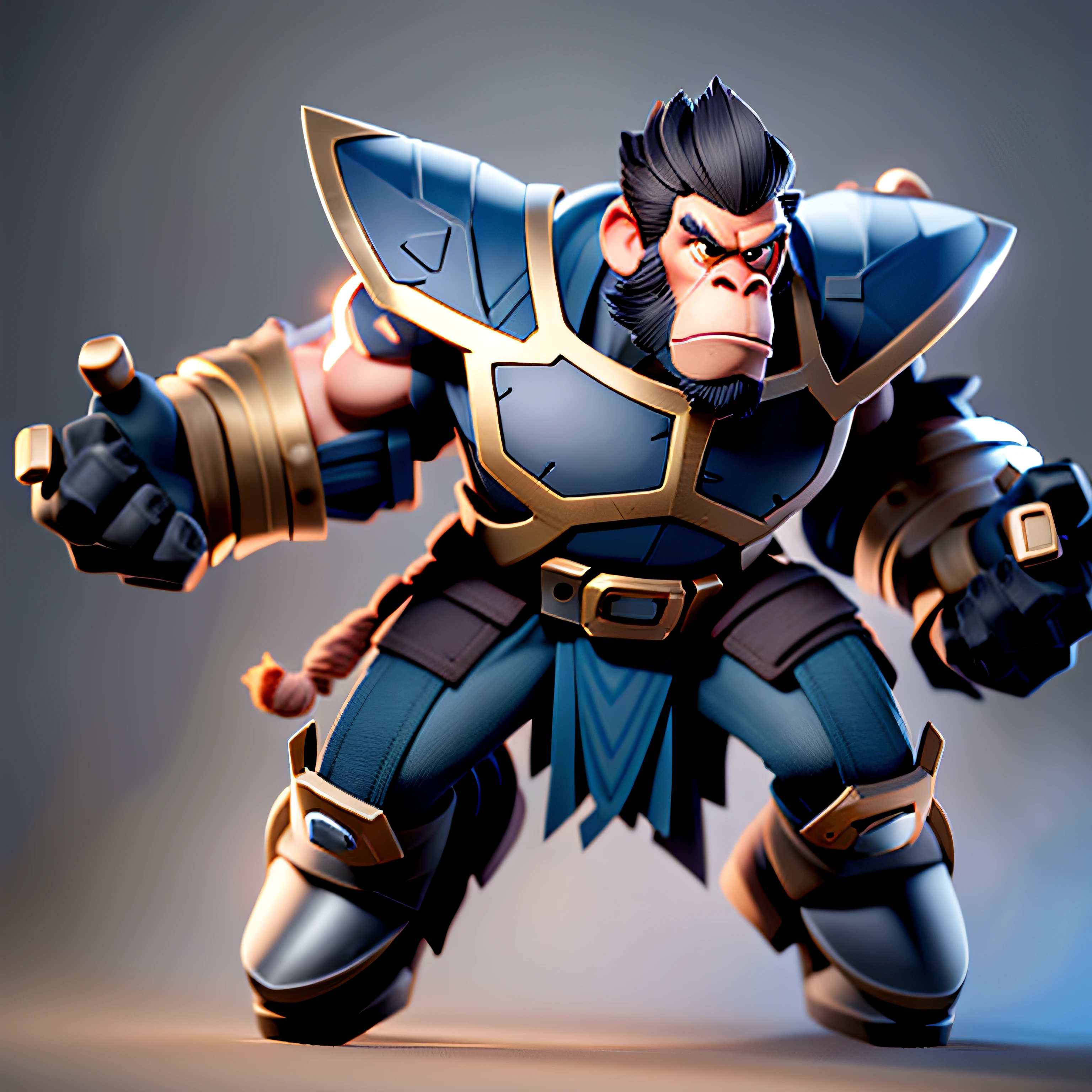 (Monkey with a big head and a big body),Age is 40s,Intimidating commander, ((Black Armor)), cyberpunked,A dark-haired,Beards,avenger