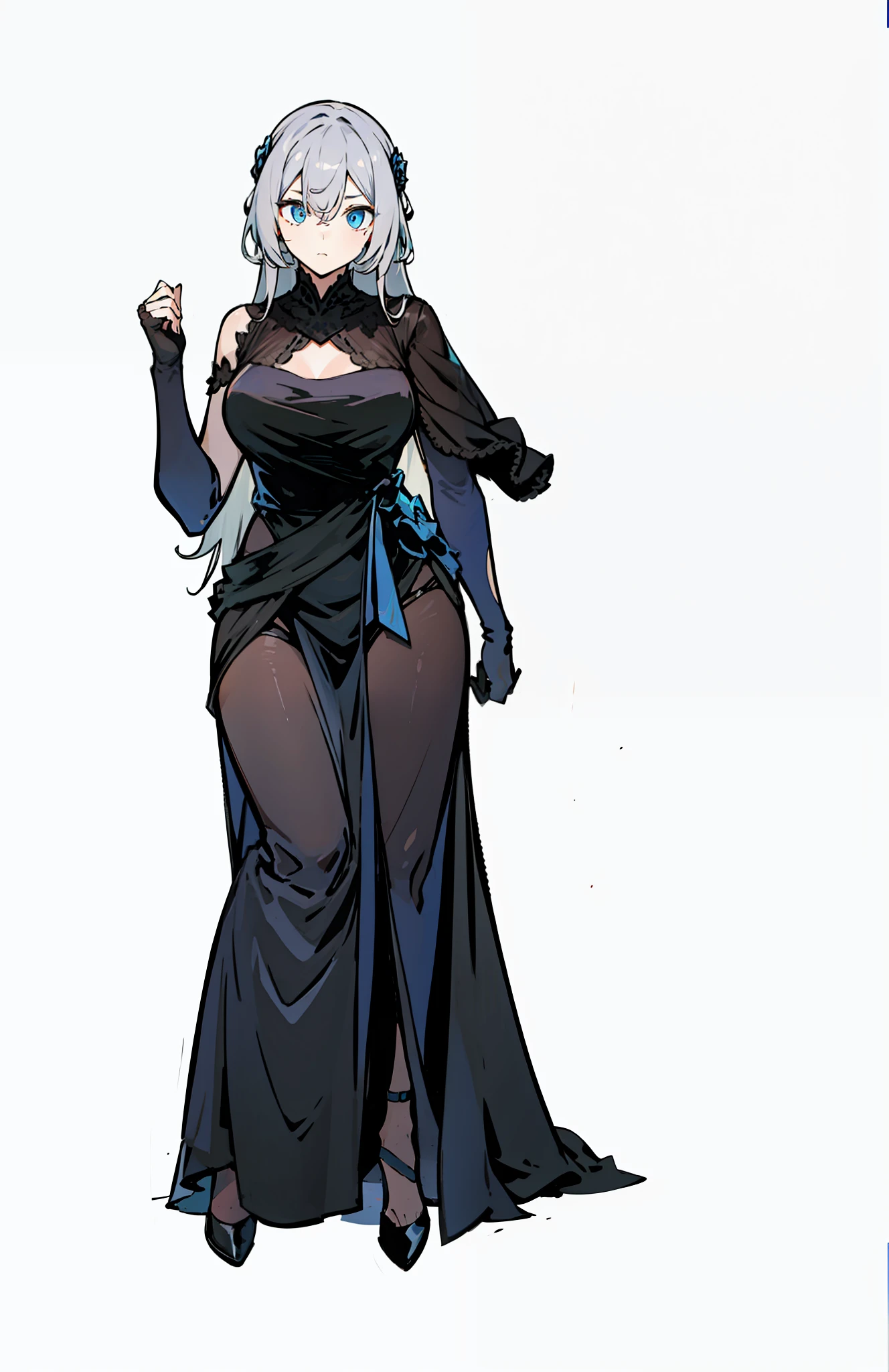 ellegance,Gray hair color,Blue pupil