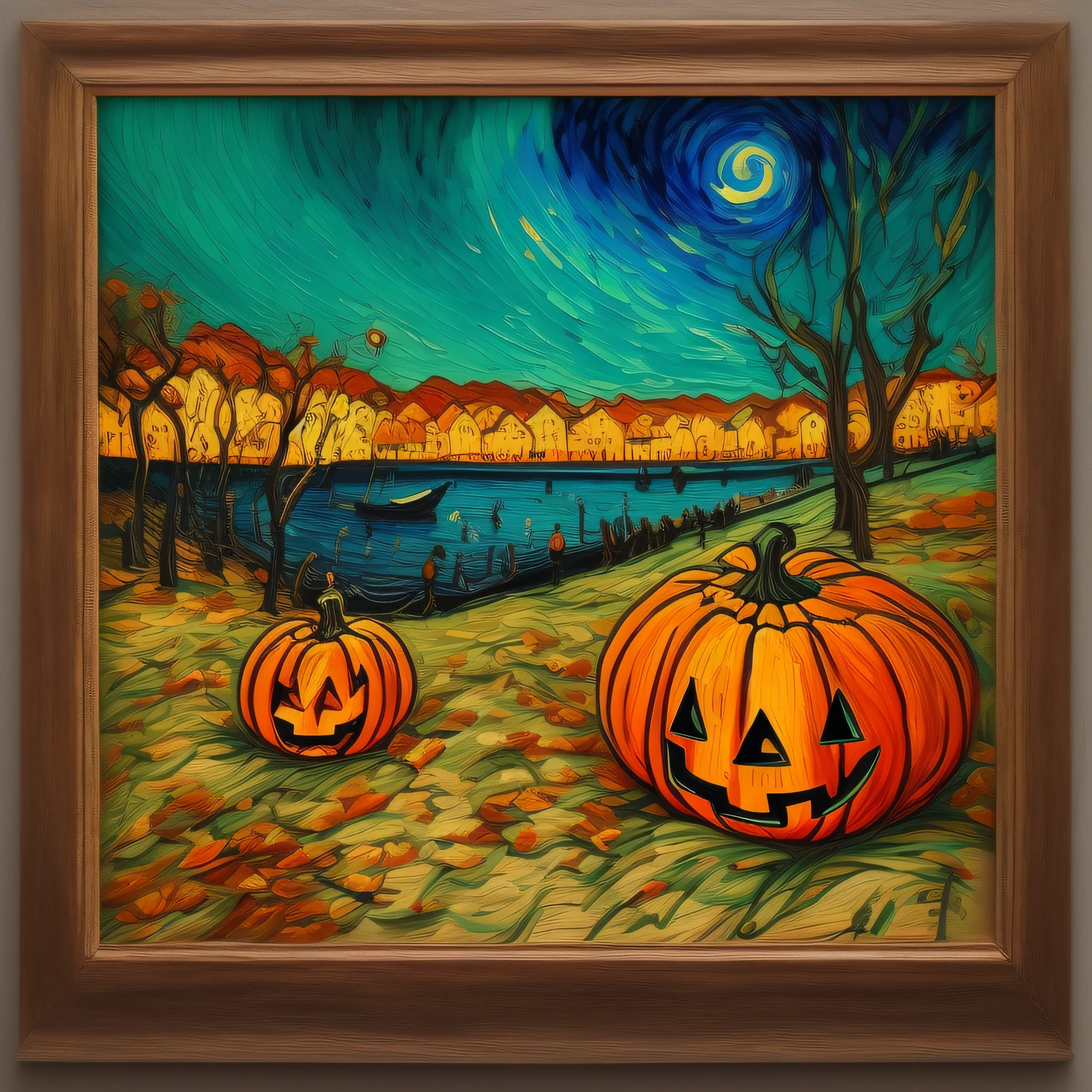quadro de van gogh, praia, festa, halloween, camera