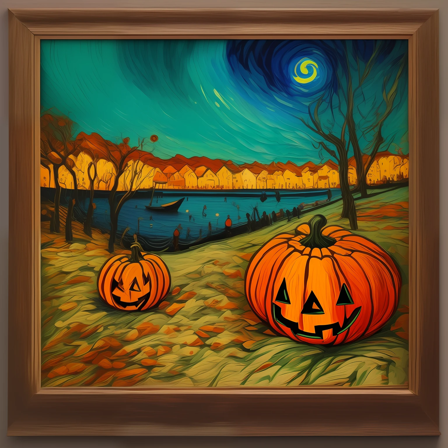 quadro de van gogh, praia, festa, halloween, camera