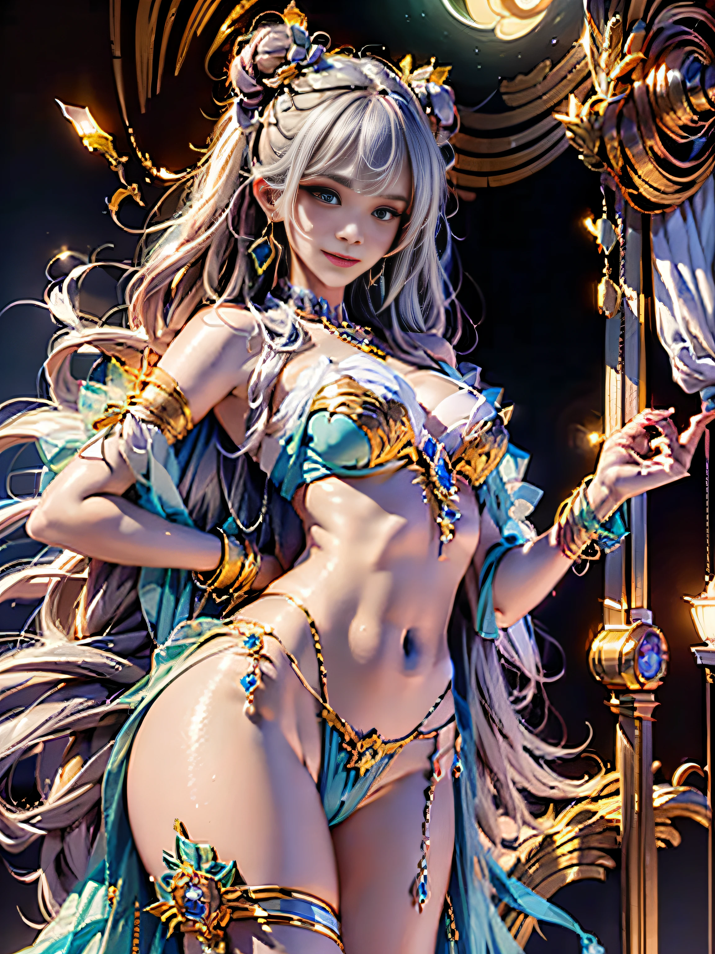 (masterpiece, top quality, best quality, official, beautiful and aesthetic art: 1.3), (1 girl: 1.3), extreme details, (fractal art: 1.3), colorful, full body, best quality, masterpiece, ultra resolution tall, 1 caucasian beautiful girl face, beautiful_face, detailed skin, concept art, Sakimichan style art, full body, exposed small breasts, official art, Unity 8k wallpapers, ultra detailed, beautiful and aesthetic, masterpiece, best quality , (Zentangle, Mandala, Tangled , Tangle), (Fractal Art: 1.3), 1 Girl, Highly Detailed, Dynamic Angle, Cowboy Shot, Most Beautiful Shapes Chaotic, Elegant, Fauvist Design, Bright Colors, Romanticism, James Jean, Robbie Devi Antono, Ross Tran, Francis Bacon, Michal Mlaz, Adrian Ganey, Petra Kotwright, Gerhard Richter, Takashi Yamamoto, Ashley Wood, atmospheric and ecstatic notes, visible flow notes, (black silk), seductive pose, visible pubic hair, breasts visible, Sakimichan style art, oriental mandala tattoo, fractal background, silver and gold and bronze spirit, natural skin moistened with water, slight smile, view from below, perfect golden eyes, long curly black hair, floating antique clock, lamp ancient, splash,
