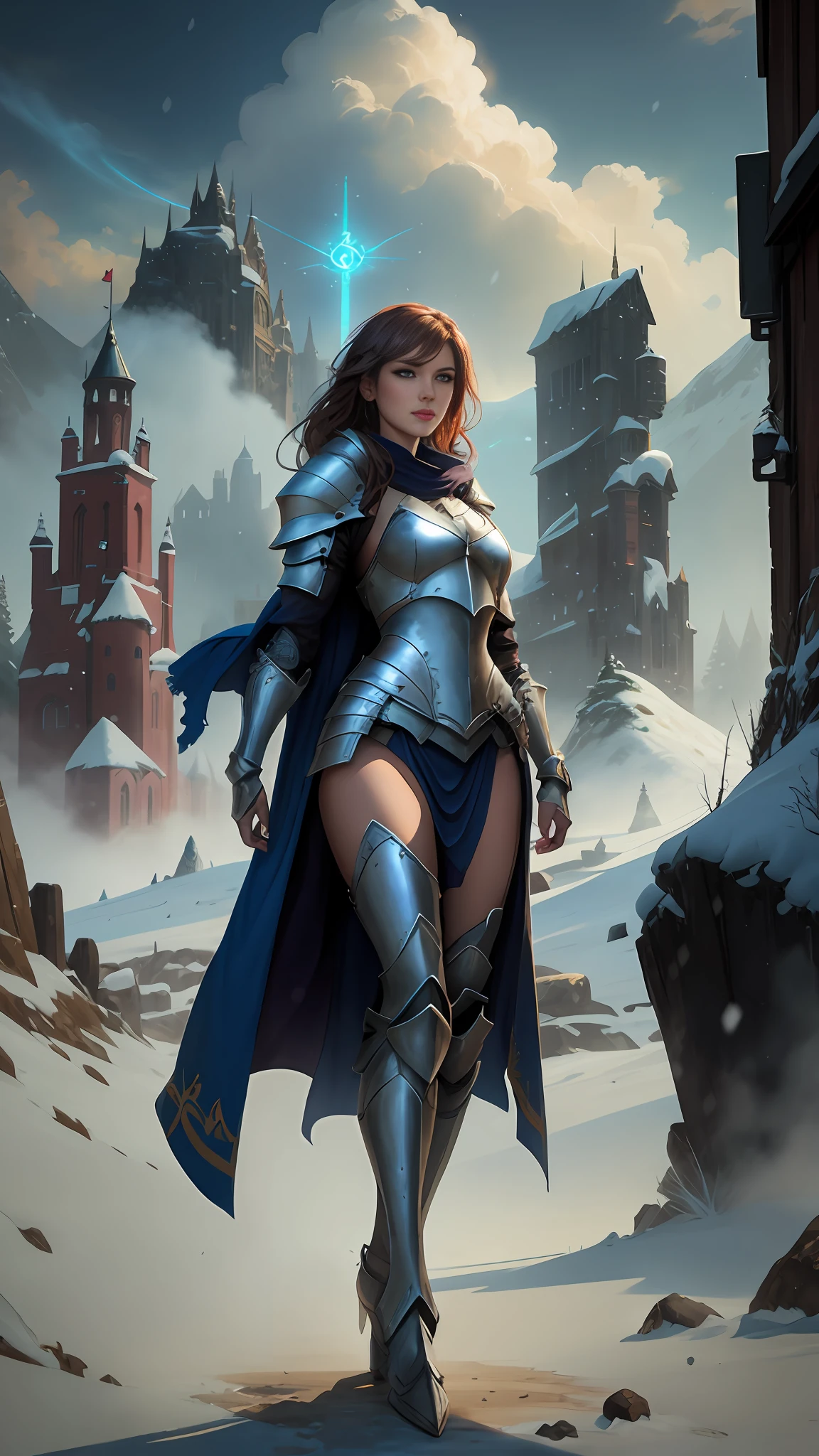 Arad woman in armor walks on snow, artgerm julie bell beeple, fantasy paladin woman, aly fell and artgerm, tyler edlin fantasy art, gorgeous female paladin, portrait of female paladin, beautiful female knight, alena aenami and artgerm, of a beautiful female knight, Paladin, Female knight