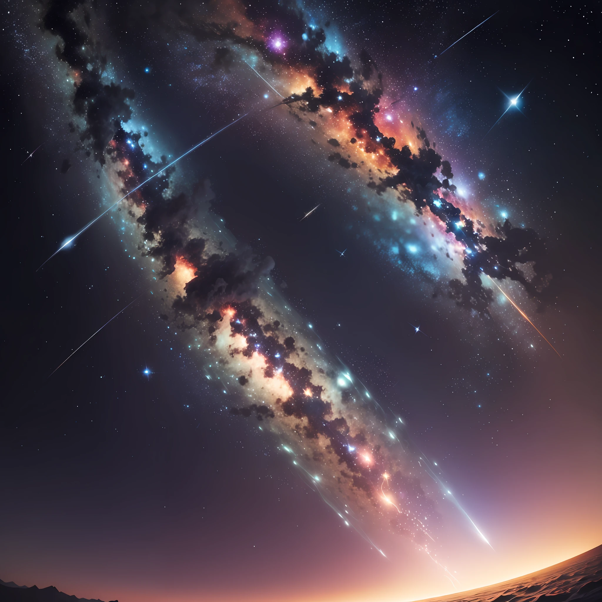 Endless sea of stars，Colored nebula，Paired with some meteor showers， --auto