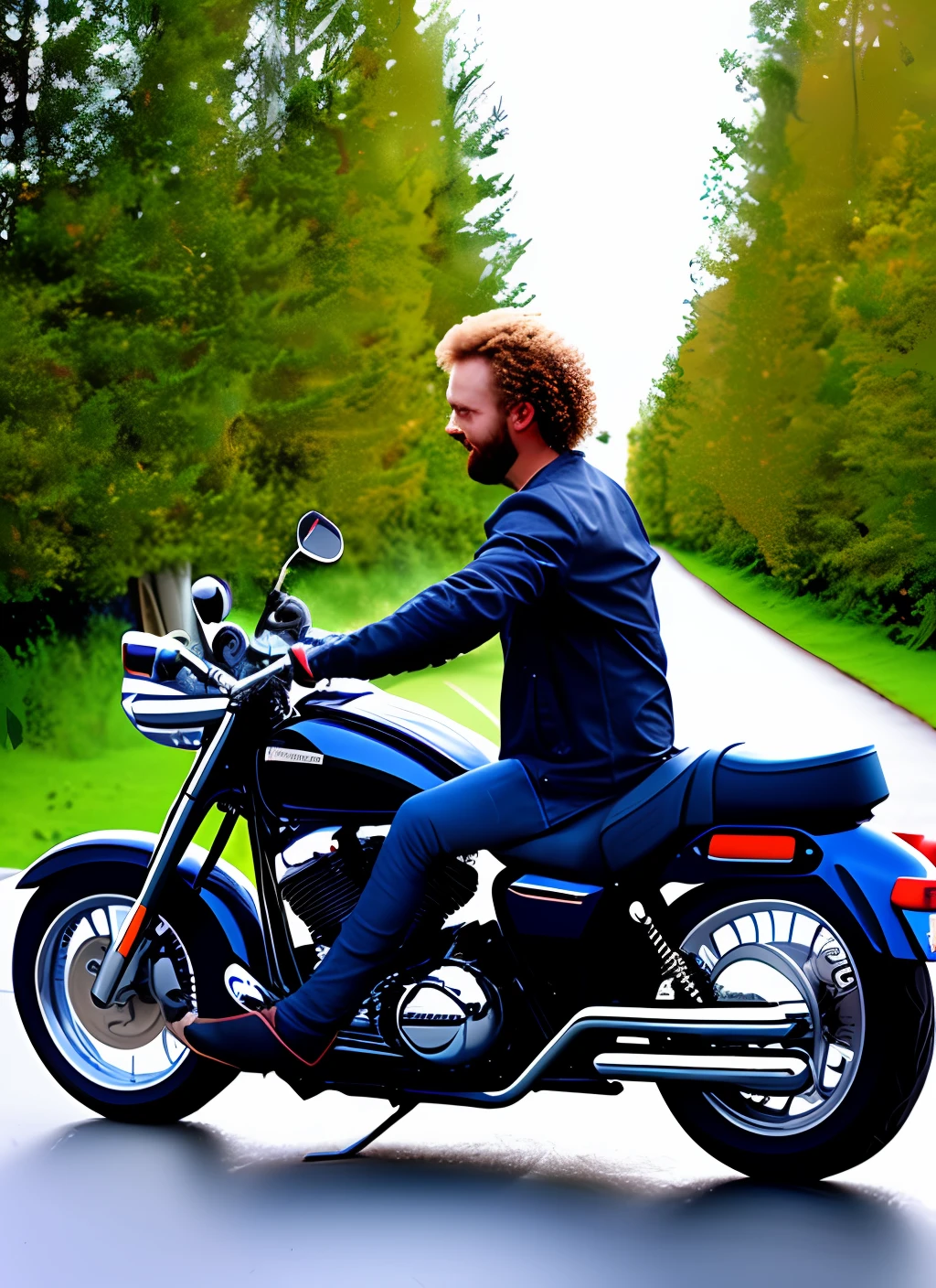 Thor rides a motorcycle