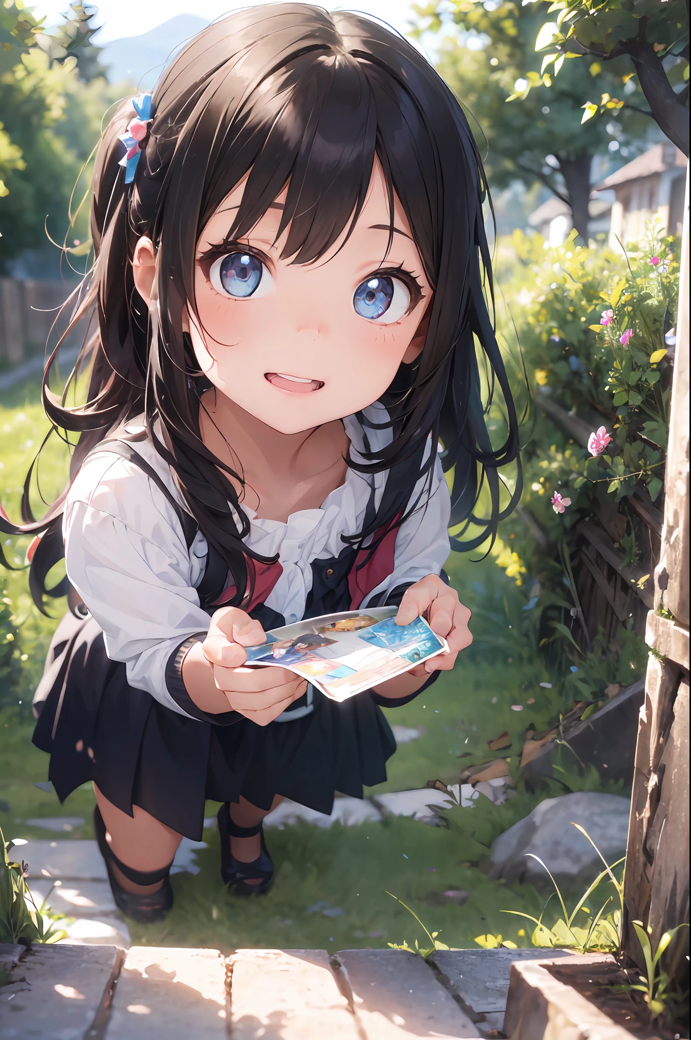 ((6year old girl:1.5)), Girl in 1, Lori, Petite girl, Complete anatomy, Whole body, children body, Child, Super cute, garl, Little girl, Beautiful girl, beautiful shining body, Bangs,Brown hair,high eyes,(aquamarine eyess), drooping eyes, Petite,tall eyes, beautiful girl with fine details, beautiful and delicate eyes, Detailed face, Beautiful eyes, beautiful shining body, smile on face, Happiness,
Whole body angle, alps, Shepherd's daughter, Mountain Girl, plein air, alpine meadow,
Natural light,((Realism: 1.2)), dynamic far view shot,Cinematic lighting, Perfect composition, by sumic.mic, ultra detaild, Official art, Masterpiece, (Best Quality:1.3), glint, Extremely detail CG unity 8k wallpaper, Detailed background, Masterpiece, Best Quality, (Masterpiece), (Best Quality:1.4), (UltraHighResolution:1.2), (Hyperrealistic:1.4), (Photorealistic:1.2), Best Quality, High quality, high resolucion, Detail enhancement,