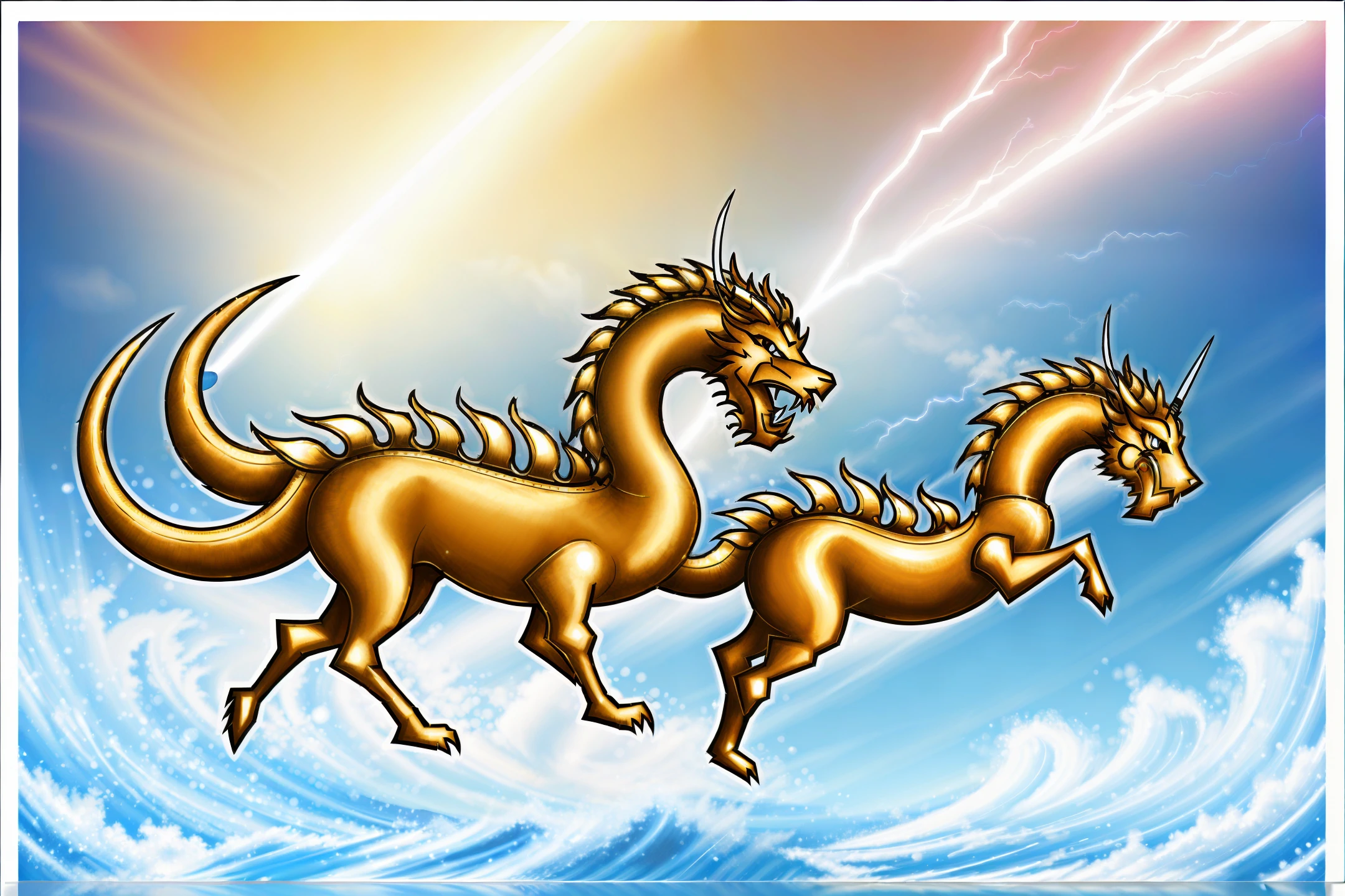 chinesedragon，the sea，salama，lightning bolt，