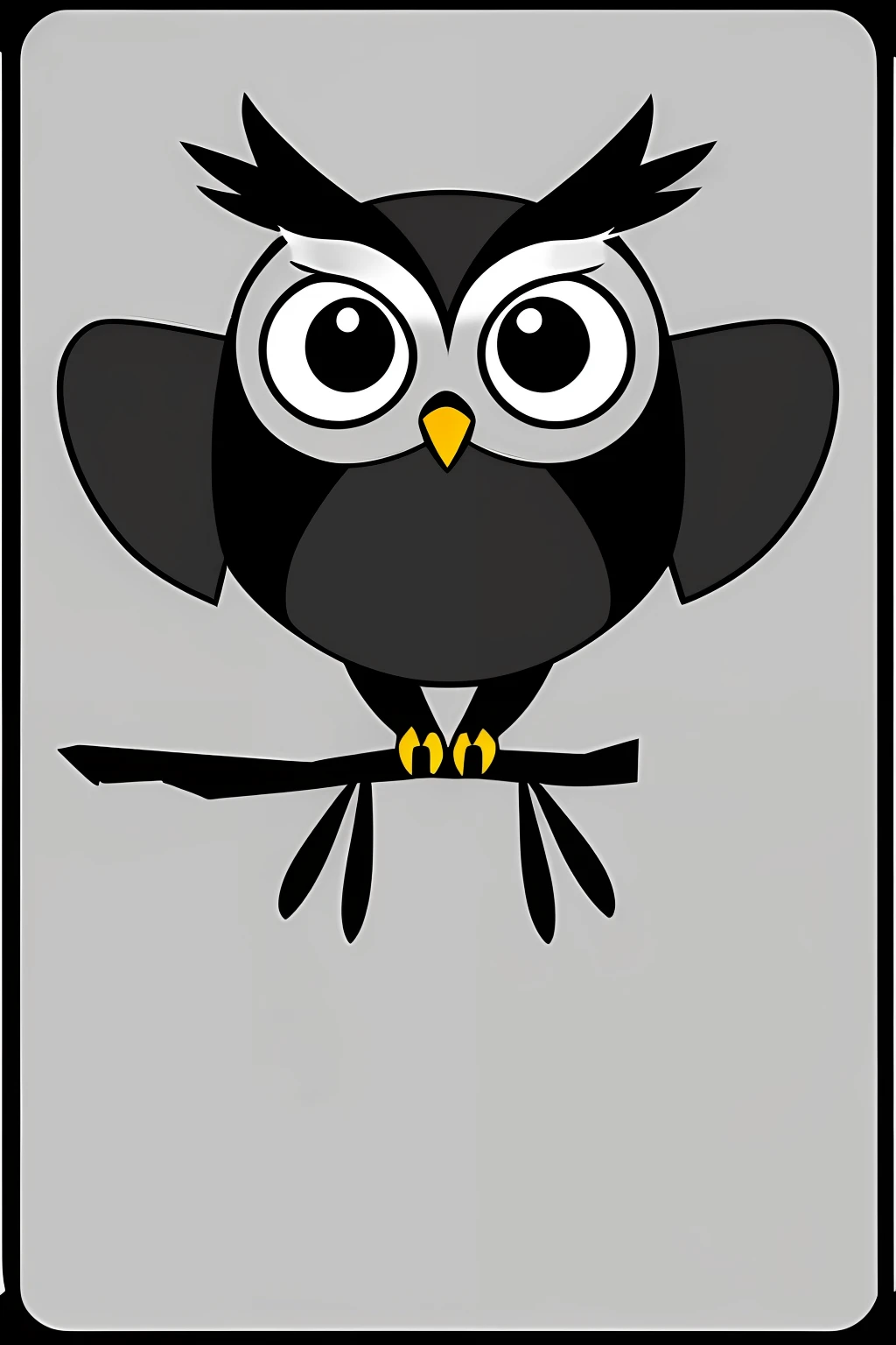 Cartoony,owl,Clean lines