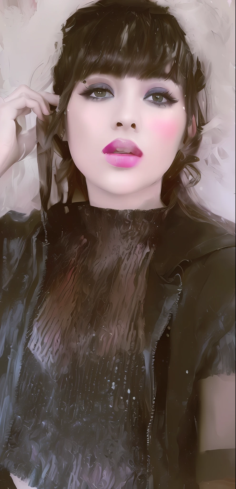 (Pink Fashion T-shirt:1.9),(Colorful hair: 1.8), (all the colours of the rainbow: 1.8),(((((vertical painting:1.6))), (painting:1.6),front, comics, illustrations, paintings, large eyes, crystal clear eyes,( rainbow color gradient high ponytail:1.7), exquisite makeup, closed mouth,(Small Fresh: 1.5),(Wipe Chest: 1.6) ,long eyelashes, white off shoulder T-shirt, White Shoulder Shirt,looking at the audience, large watery eyes, (rainbow colored hair:1.6), color splash, (solo:1.8), color splash, color explosion, thick paint style, messy lines, ((shining)),(colorful), (colorful), (colorful), colorful, Thick Paint Style, (Splash) (Color Splash), Vertical Painting, Upper Body, Paint Splash, Acrylic Pigment, Gradient, Paint, Highest Image Quality, Highest Quality, Masterpiece, Solo, Depth of Field, Face Paint, colorful clothes, (Elegant: 1.2), gorgeous,long hair, wind, (Elegant: 1.3), (Petals: 1.4),(((masterpiece))),(((best quality))),((ultra-detailed)),(illustration),(dynamic angle),((floating)),(paint),((disheveled hair)),(solo),(1girl) , (((detailed anima face))),((beautiful detailed face)),collar,bare shoulders,white hair, ((colorful hair)),((streaked hair)),beautiful detailed eyes,(Gradient color eyes),(((colorful eyes))),(((colorful background))),(((high saturation))),(((surrounded by colorful splashes))),