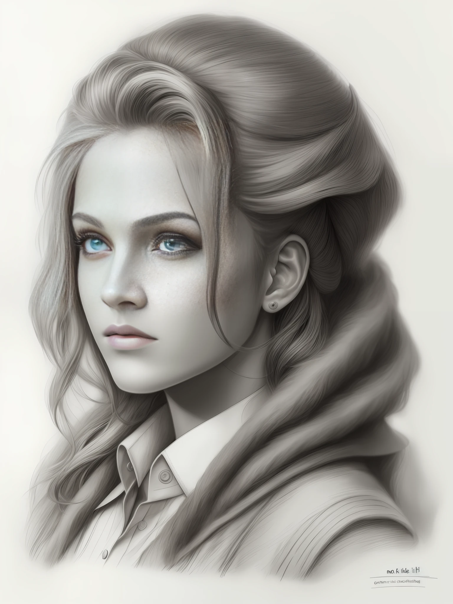 Make it appear as though it were pencil drawn and painted by a decent artist