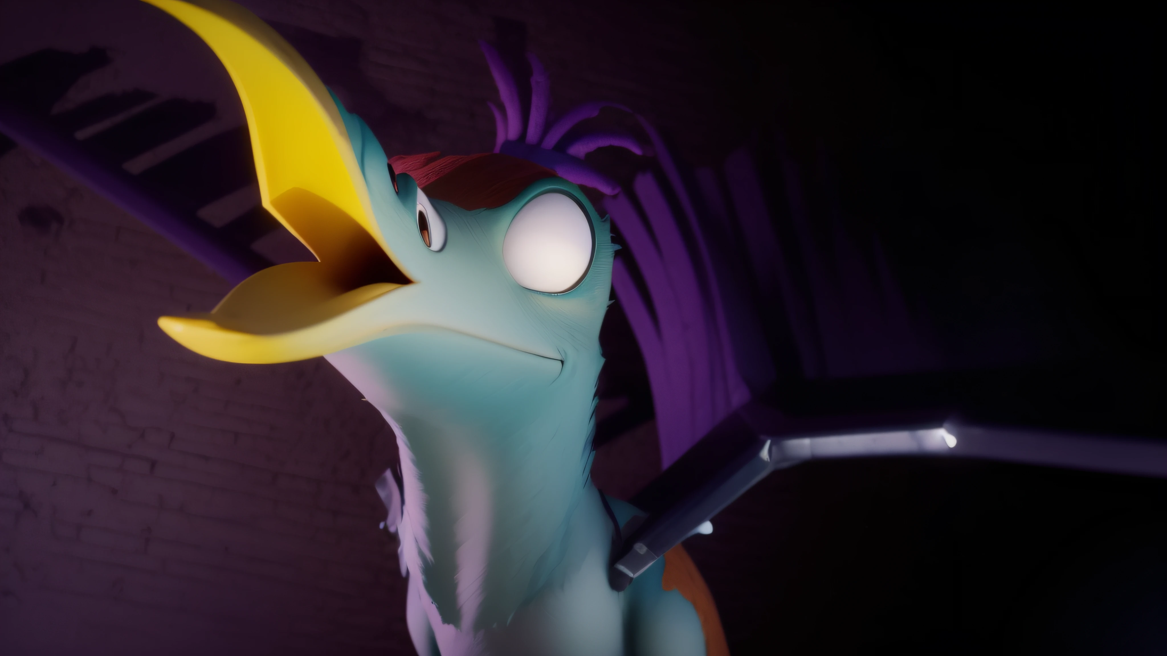 there's a bird, animation movie still, 3 d animation demo reel, pixar octane render, animation movie still, ainda de filme de terror animado, animation still screencap, clay animation, como um personagem claymation, motor unreal viscoso, pixar 3 d animation style, animation still, renderizar na pixar, Pixar filme captura de tela, garten of banban, 8k