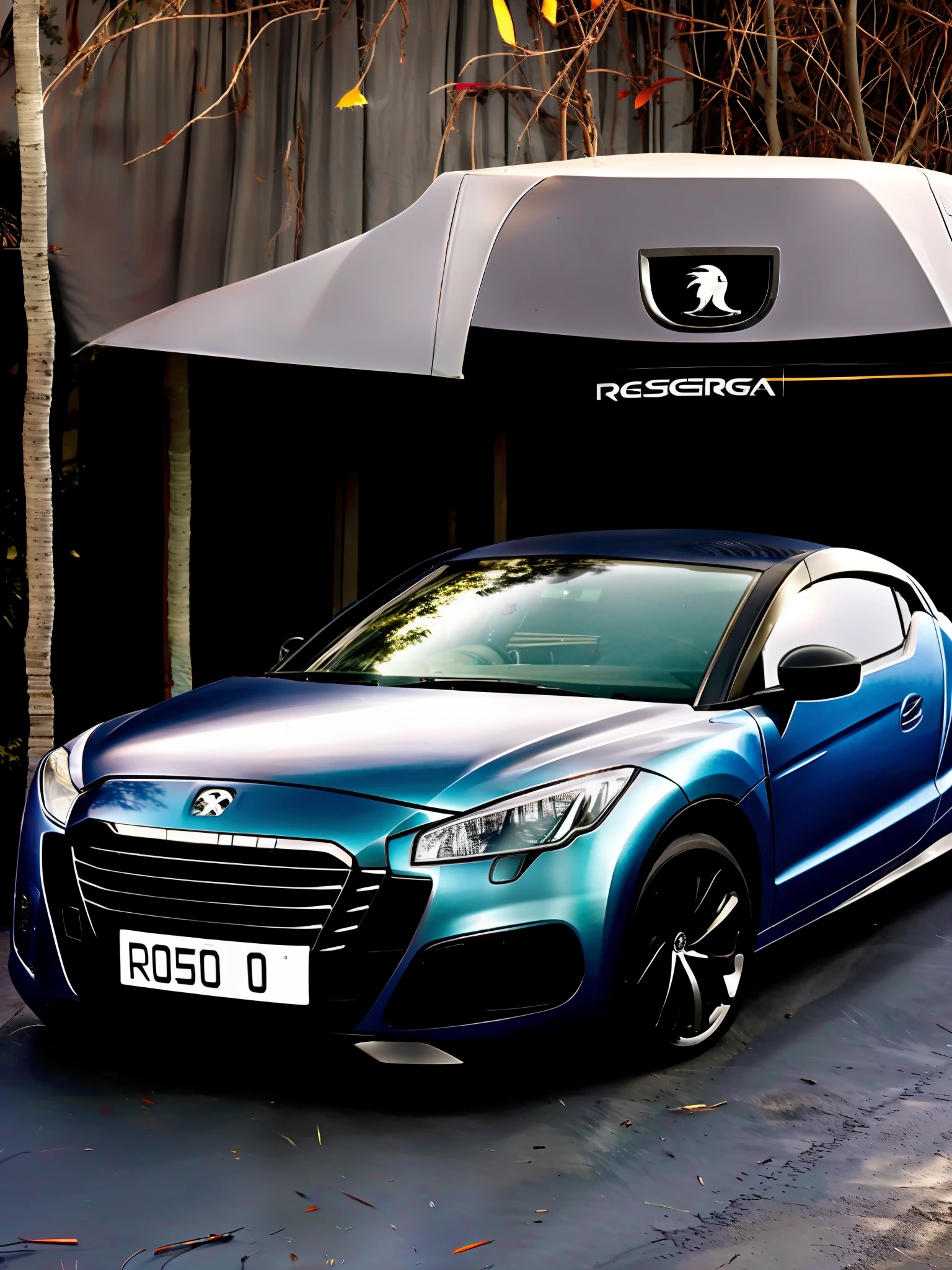 Peugeot rcz color negro en la cochera