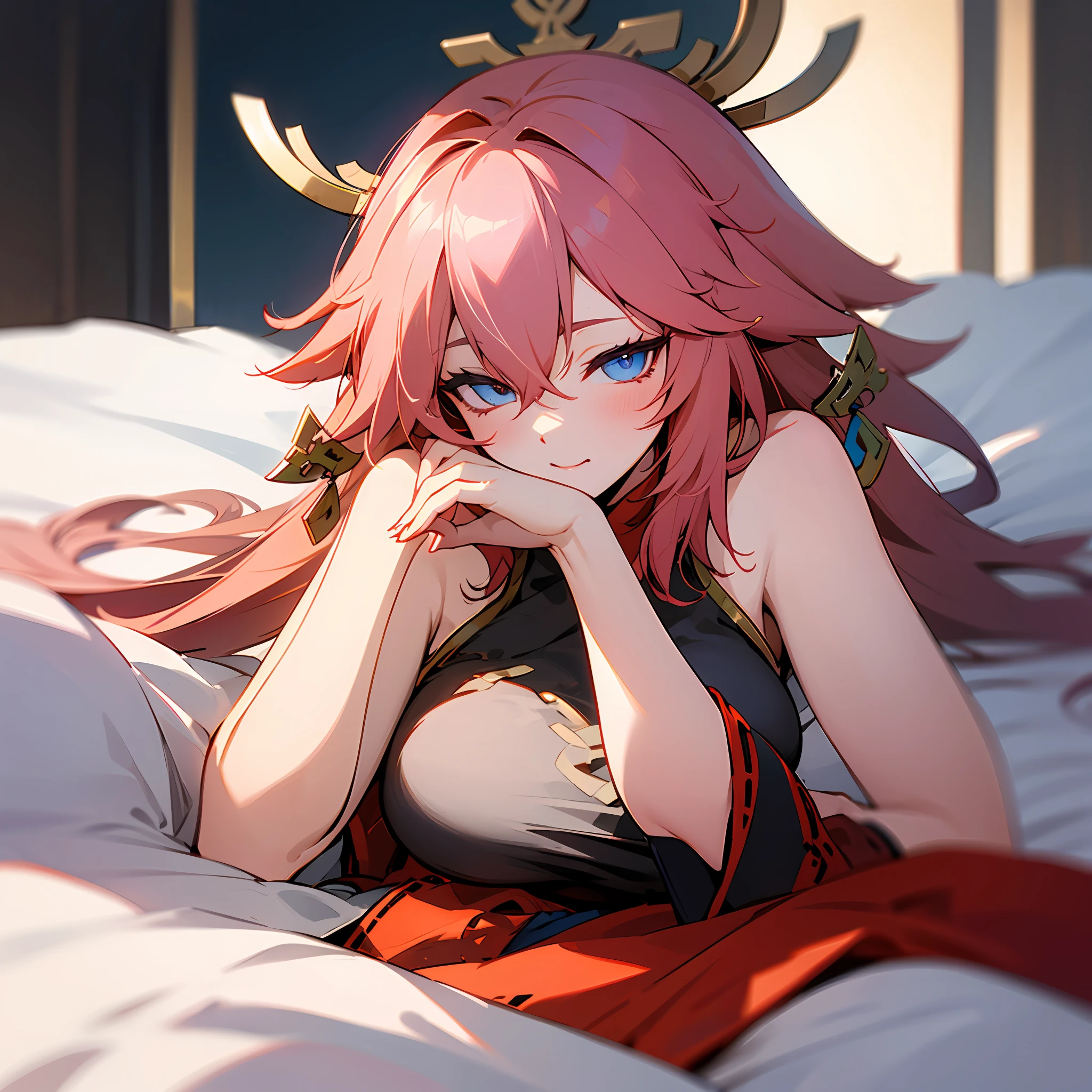 Yae Miko lay on the bed --auto