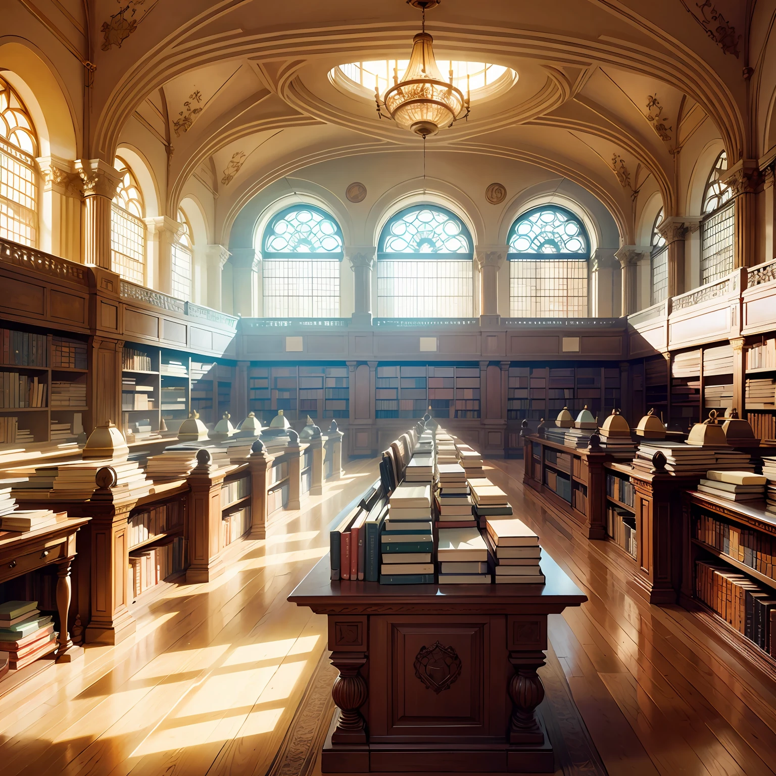 biblioteca, meia luz, raios de sol --auto